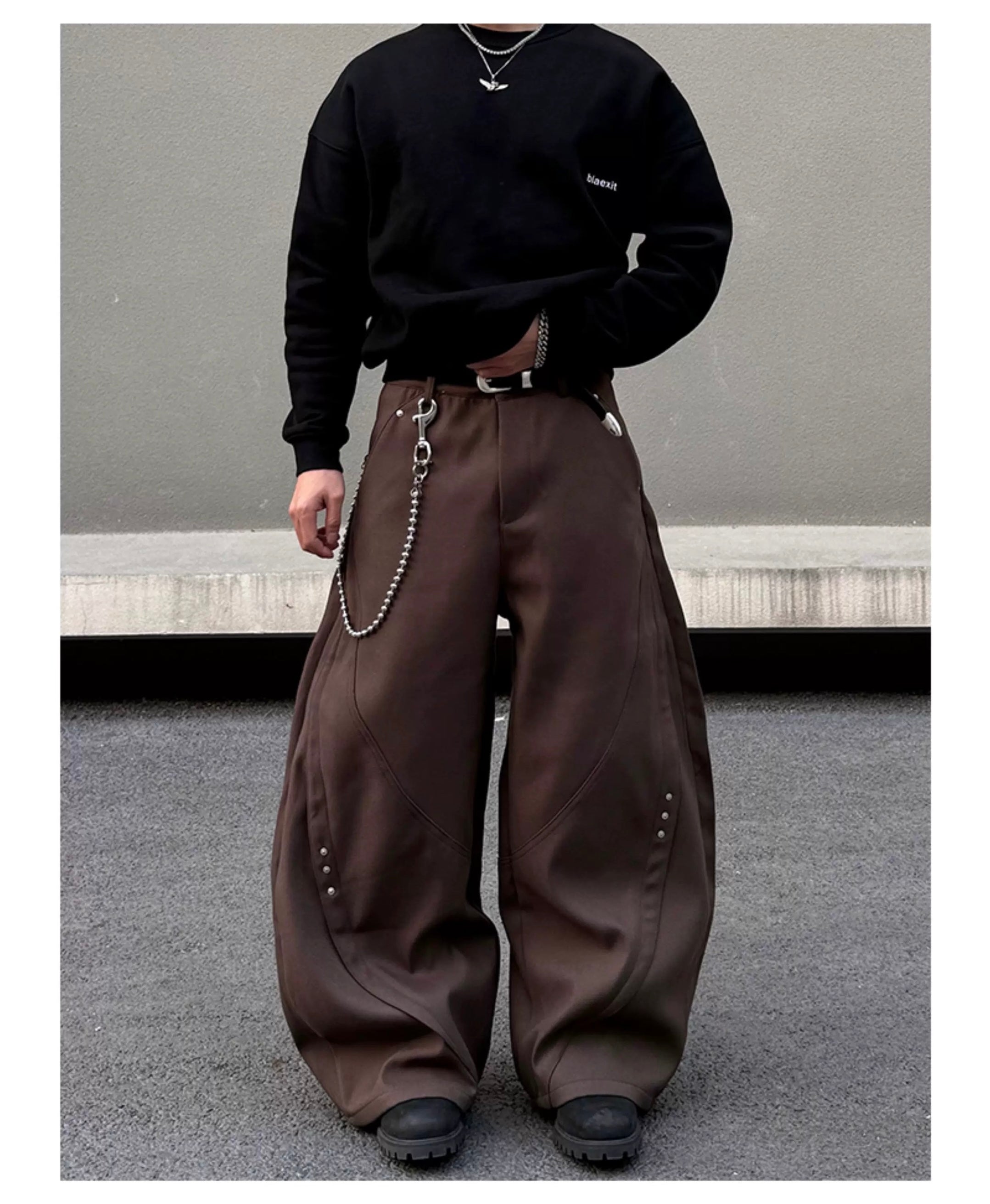 Vintage High-Street Flared Dress Pants   FE0301