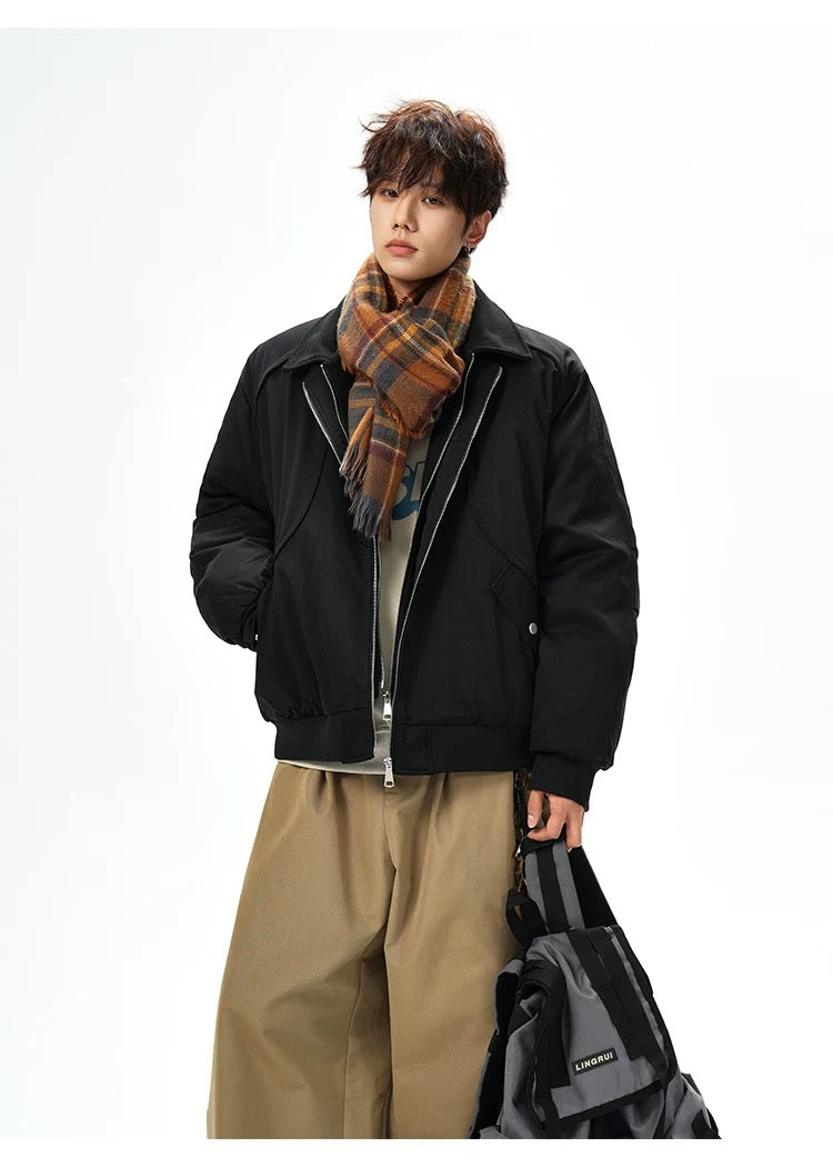 Men’s Designer Contrast Splice Lapel Jacket  FE0078