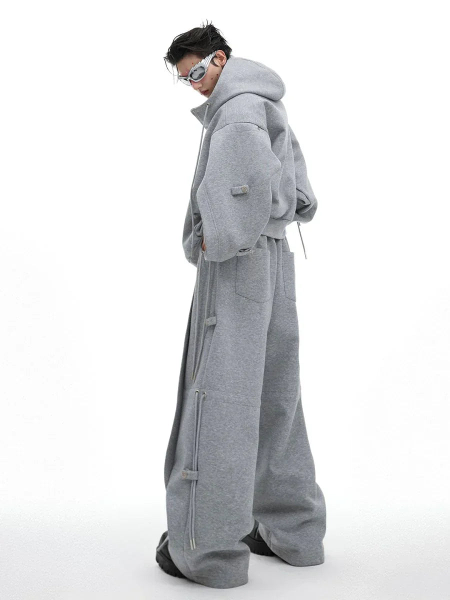LOOSE HOODED SWEATER JACKET + BOTTOMS  FE0491