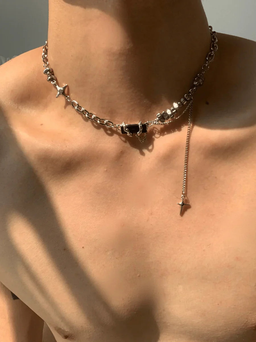 SILVER NECK CHAIN JEWELRY NECKLACE   FA111