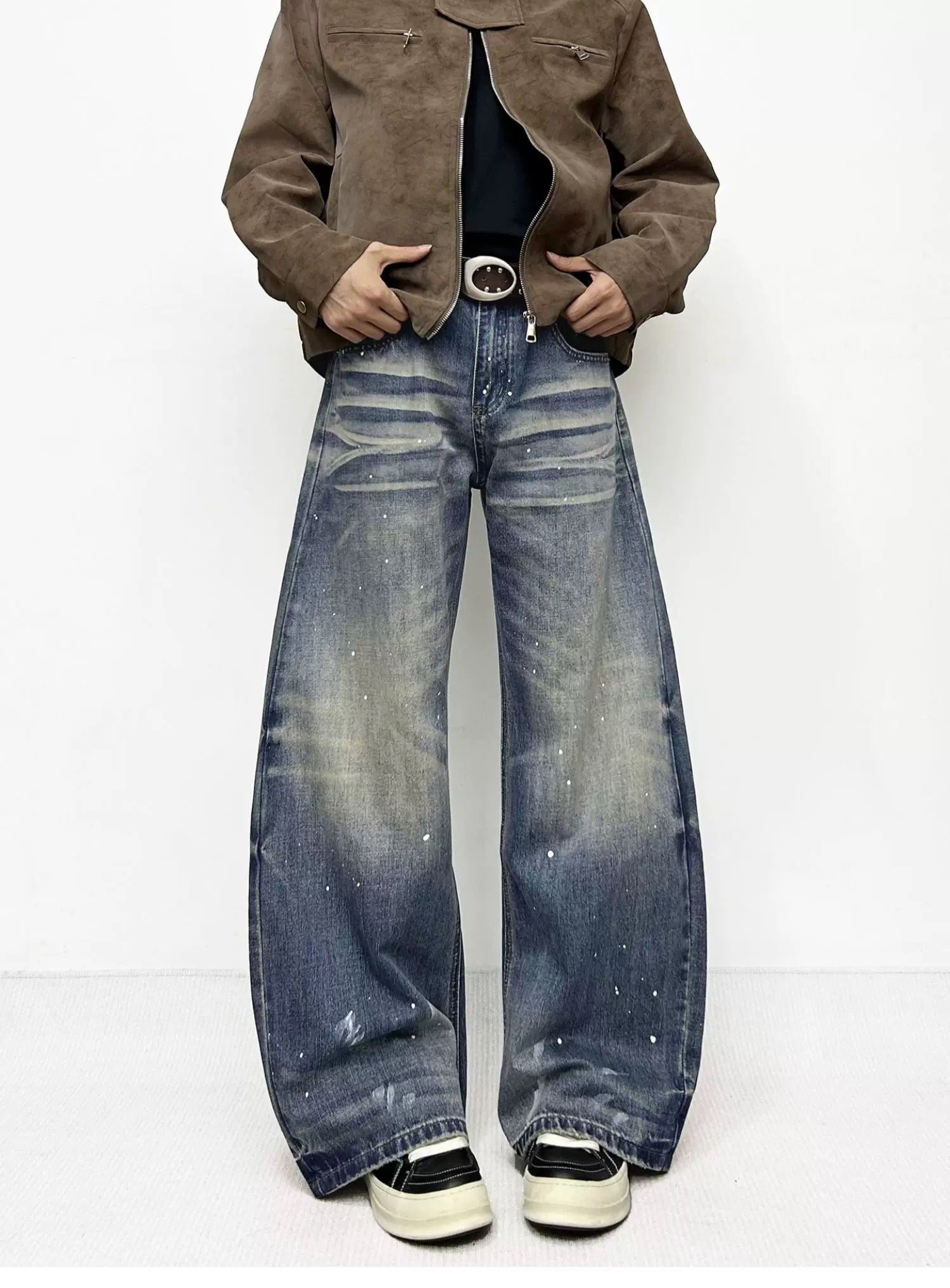 Men’s American Washed Splatter Blade-Cut Jeans  FE0341