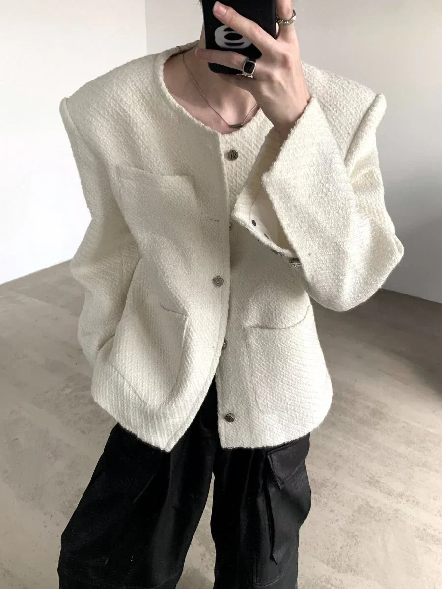 [AUTUMNWIND] WOOL WHITE TWEED JACKET  FE0453