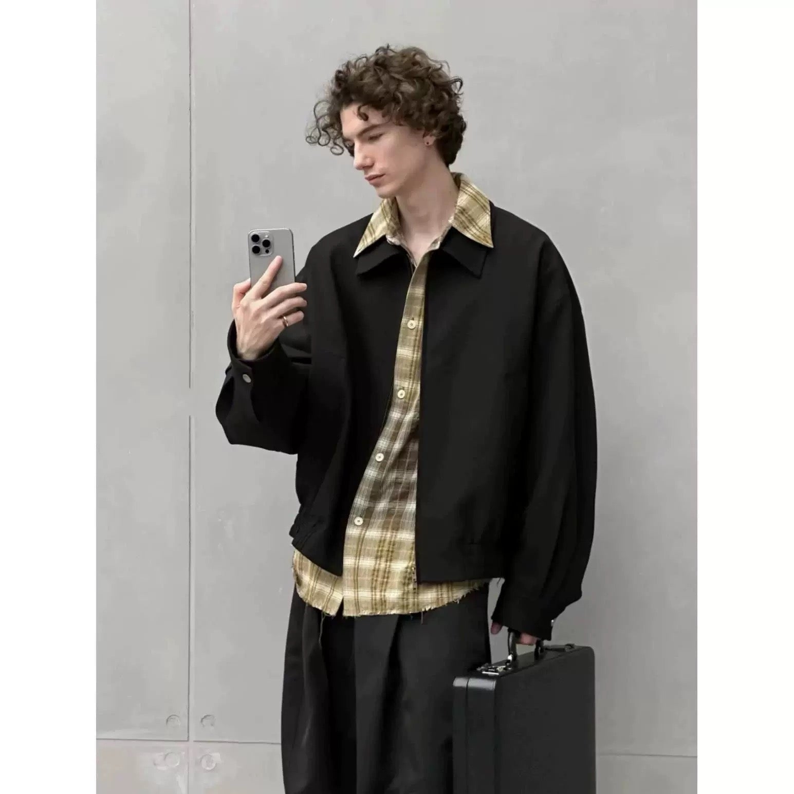 Men’s American Retro Commuter Jacket – Minimal Vintage Street Outerwear  FE0305