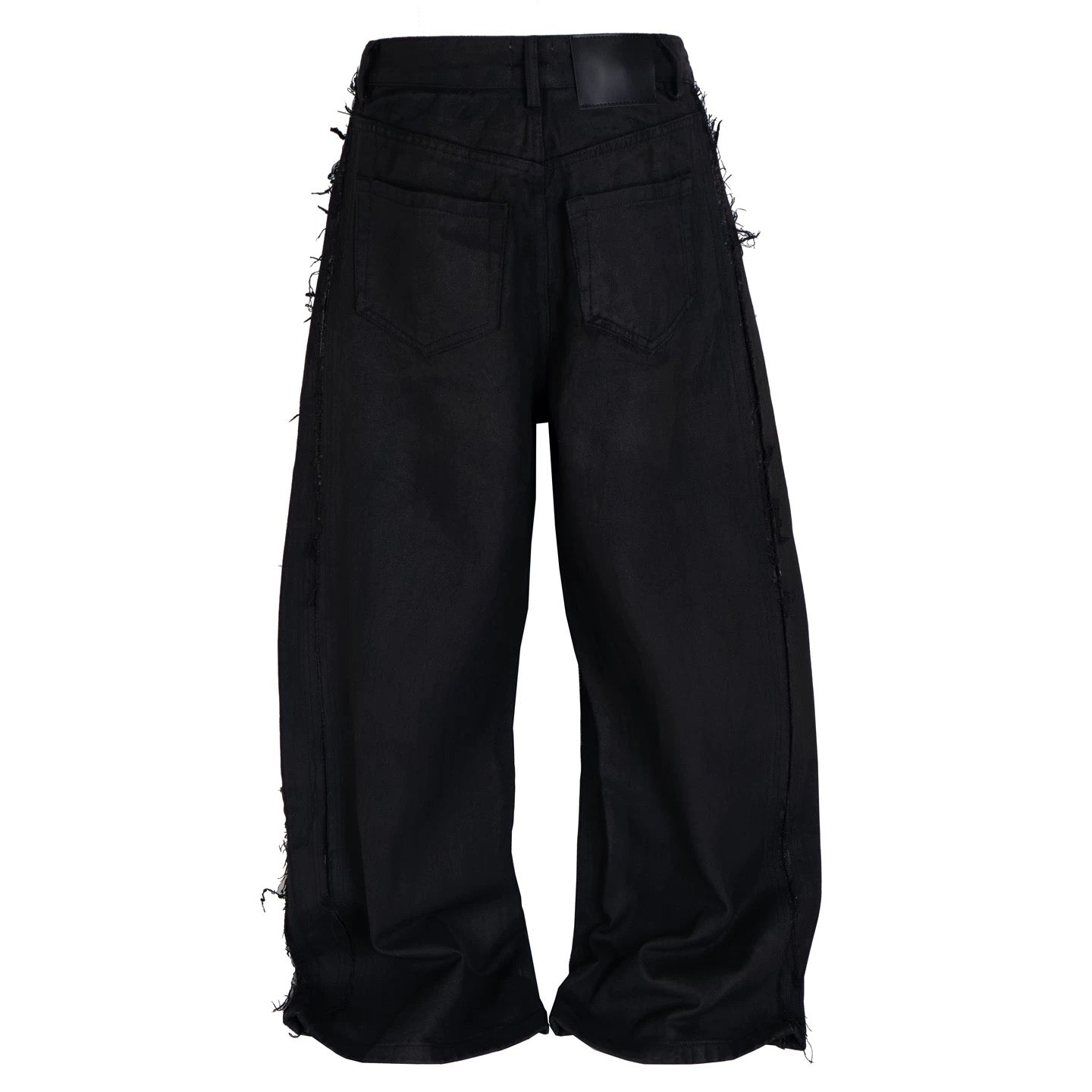 Street Style Waxed Wash Distressed Baggy Jeans   FE0013