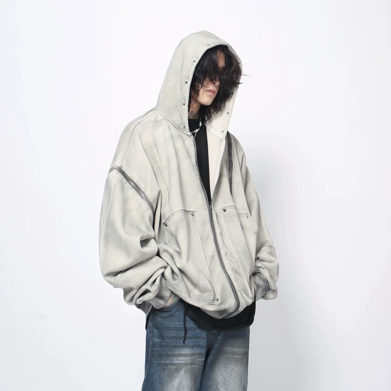 Men’s Zip-Up Streetwear Hoodie  FE0368