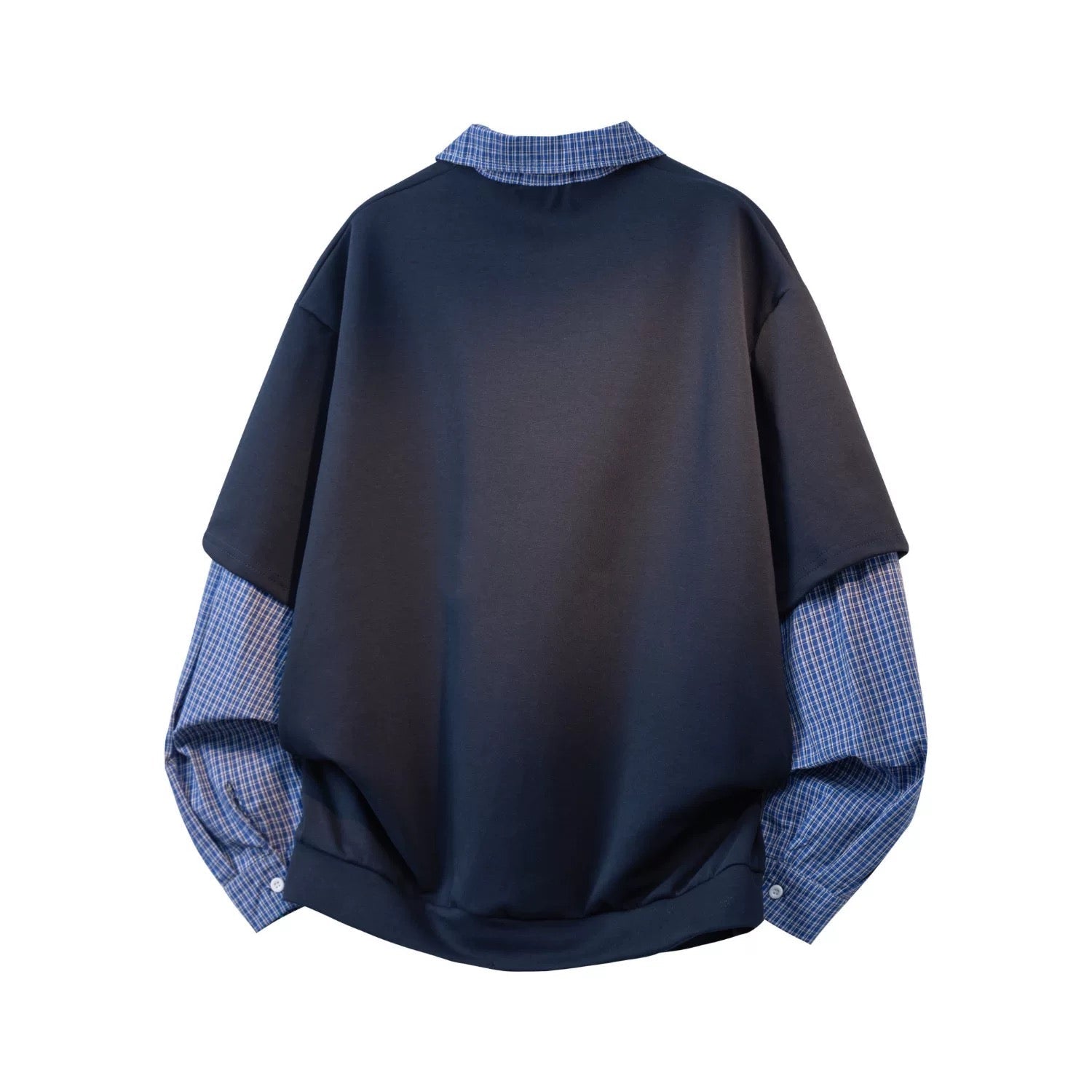 Men’s Korean Layered Plaid Sweatshirt FE0325