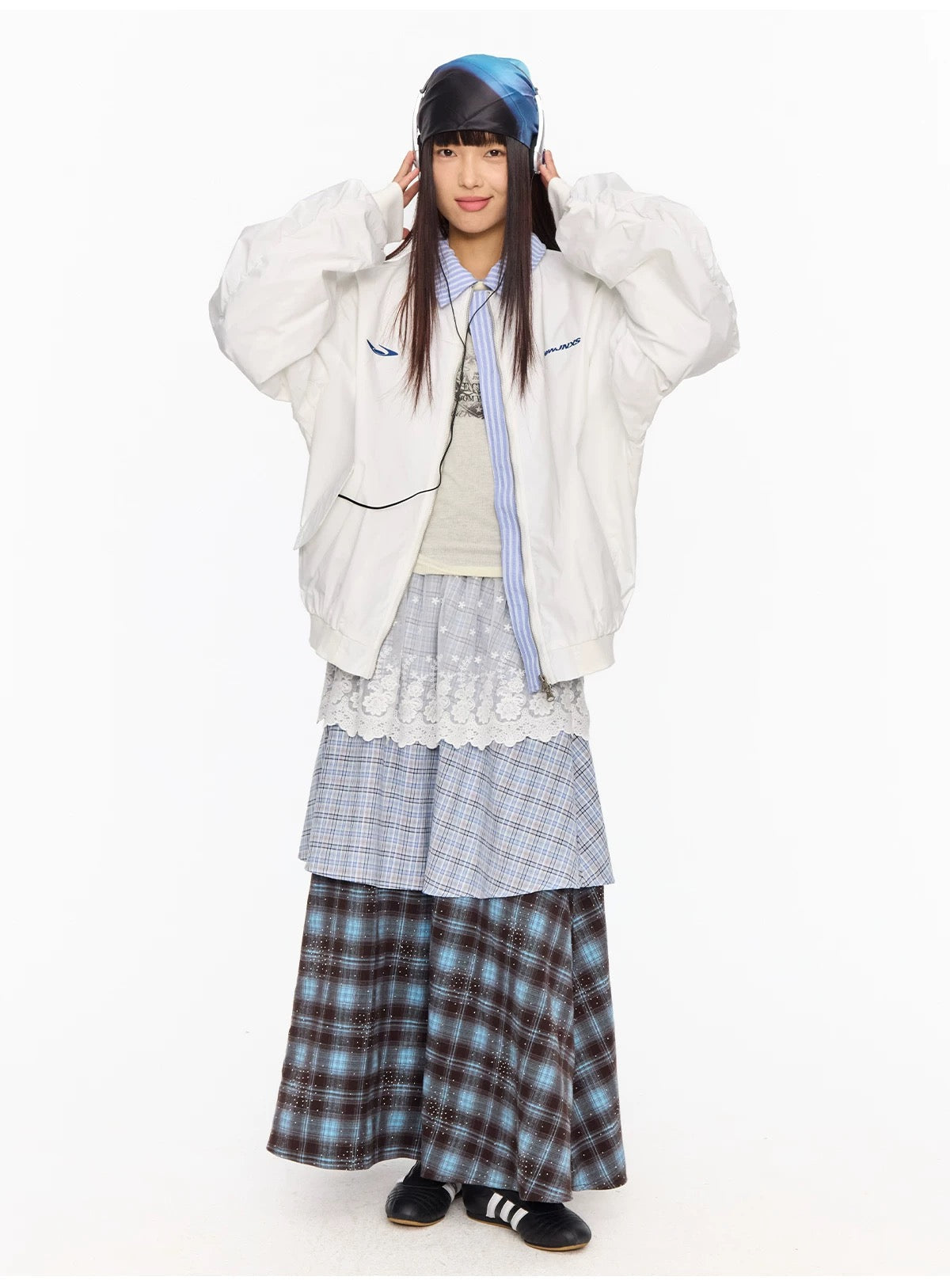 Men’s Vintage Embroidered Layered Baseball Jacket – Retro Streetwear Bomber Coat   FE0017