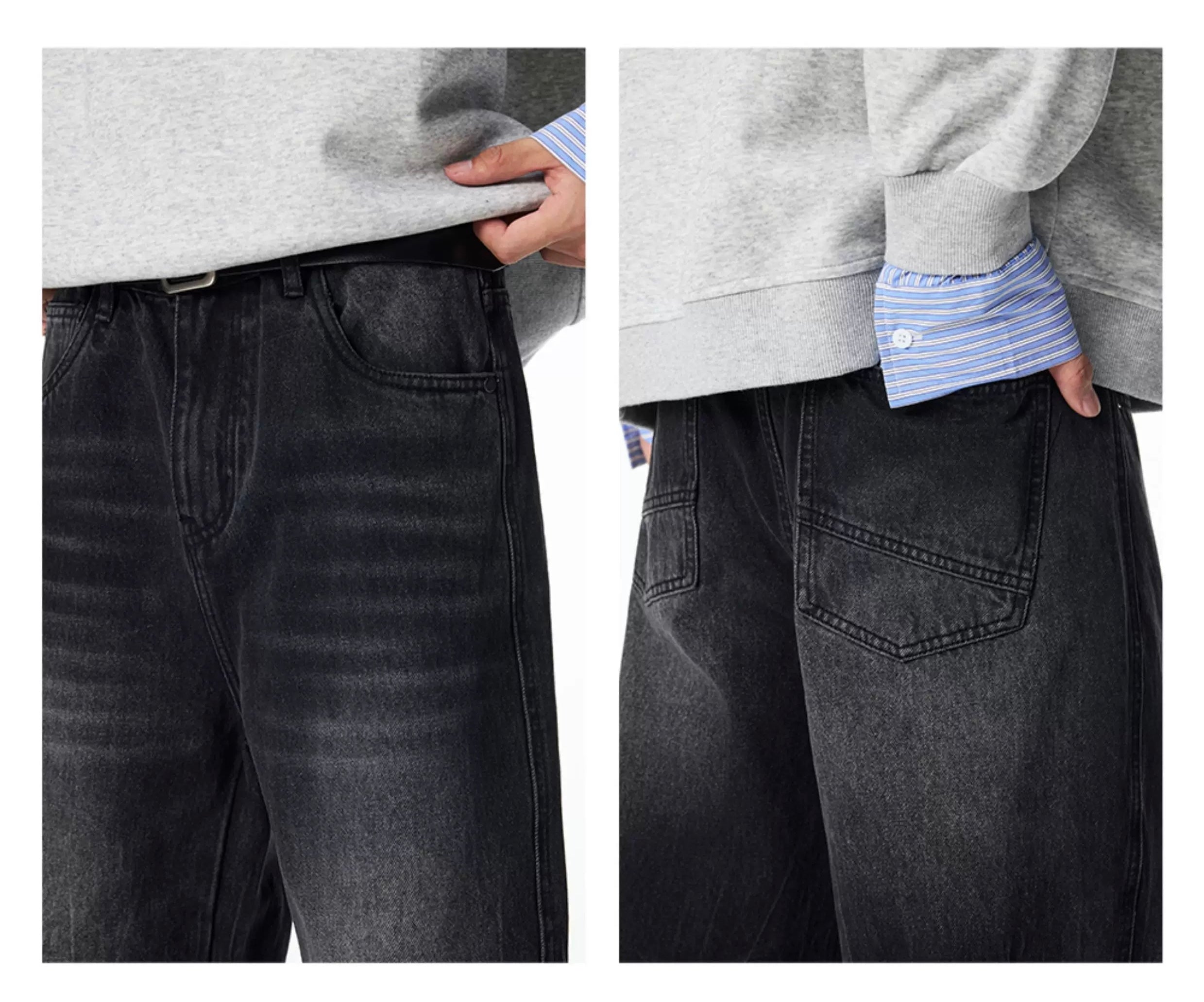 Men’s Vintage American Wide-Leg Denim Jeans   FE0093