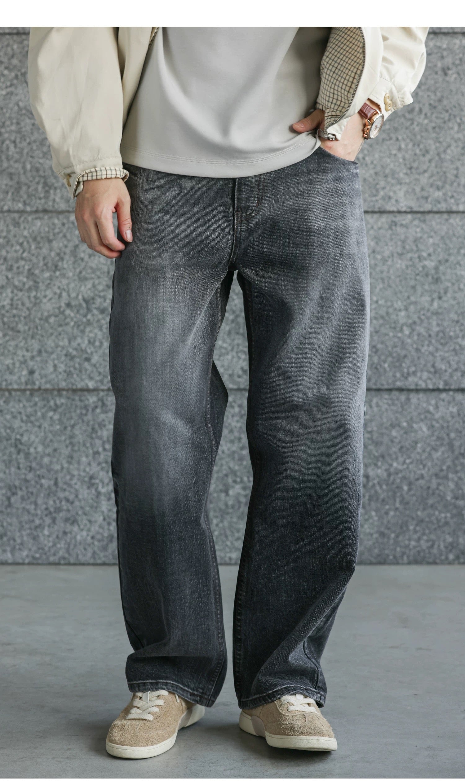 Men’s Retro American Raw Denim Jeans  FE0361