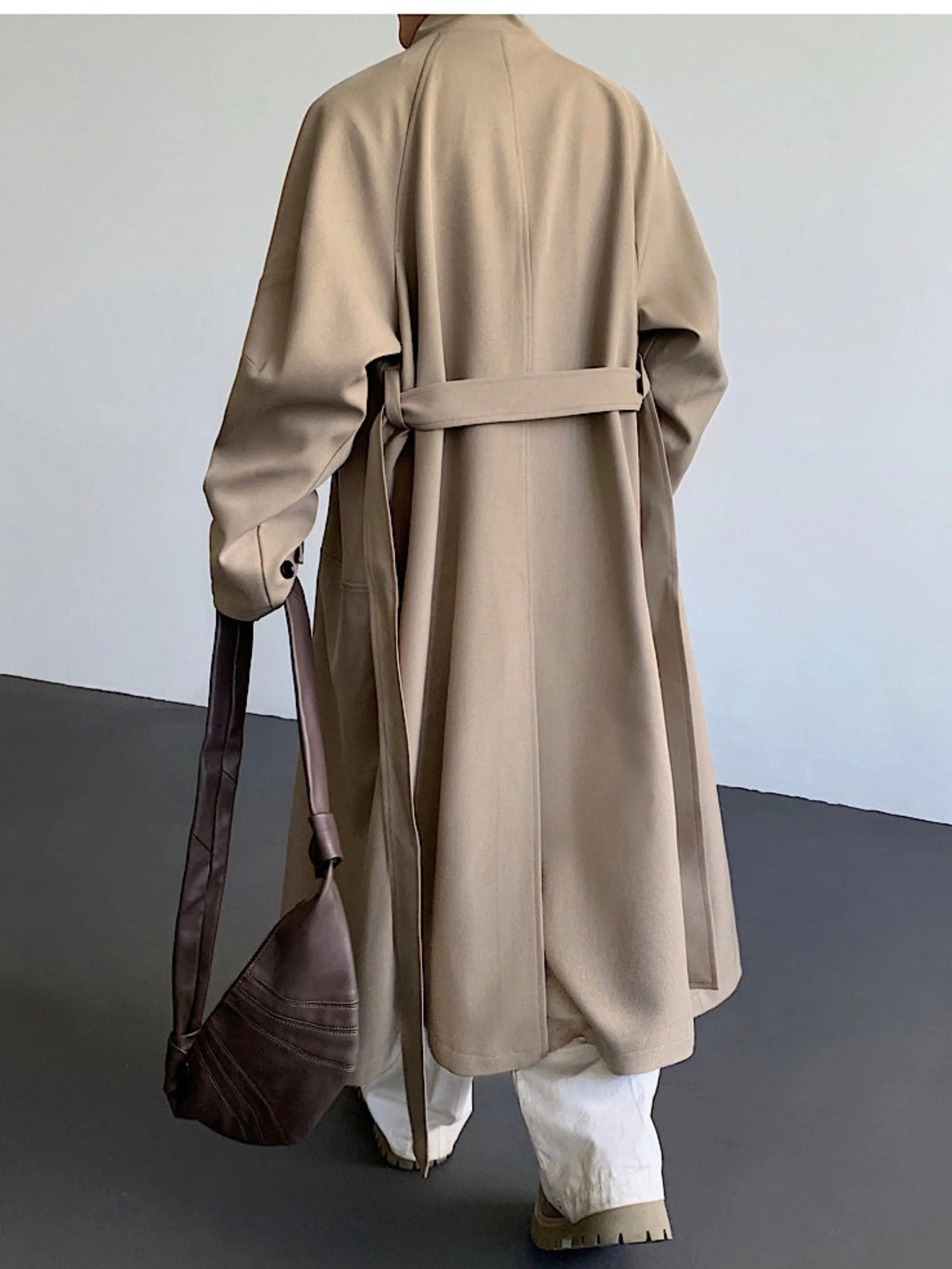 Men’s British Vintage Longline Trench Coat   FE0354