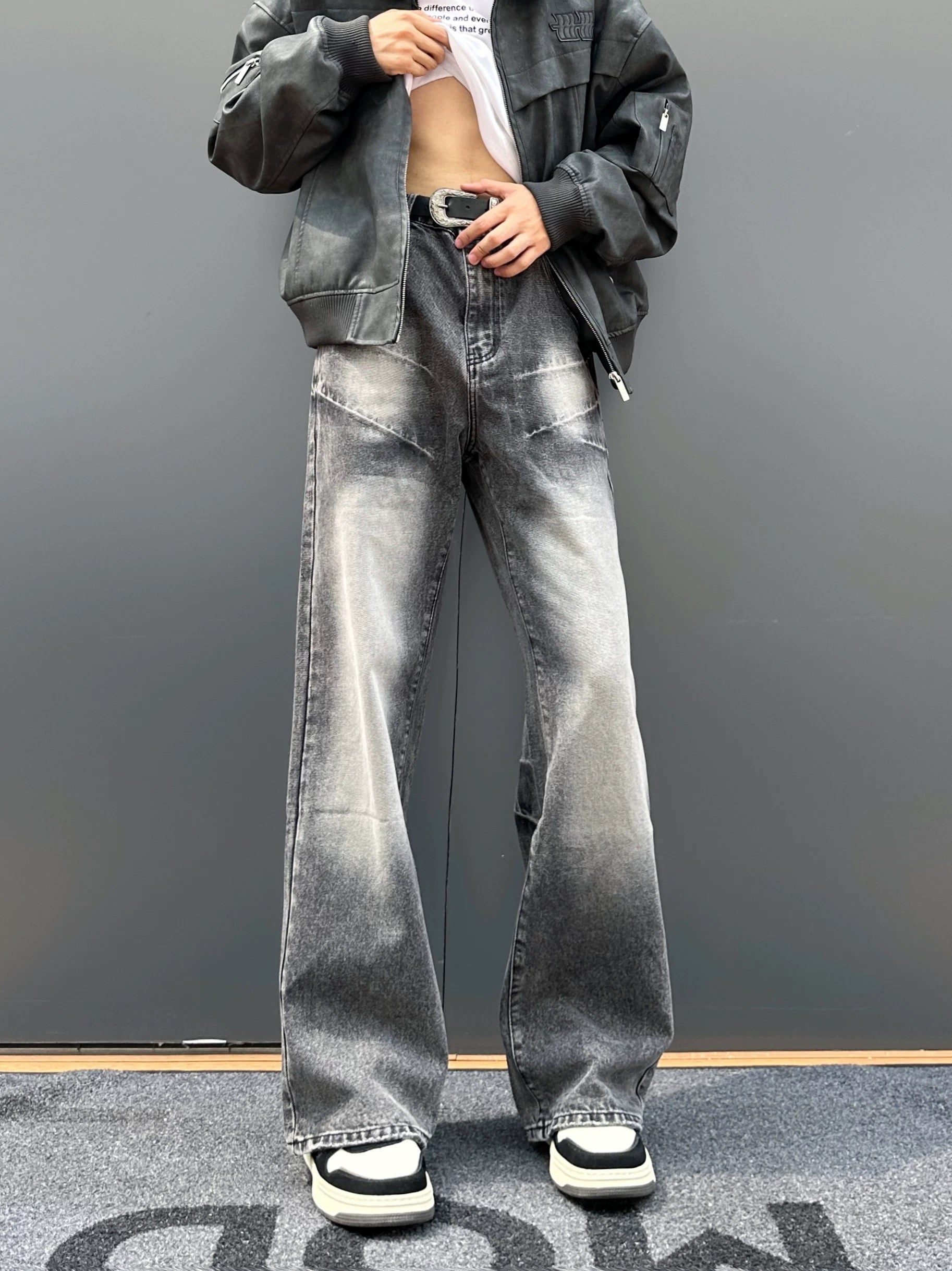 Men’s Vintage American Wide-Leg Straight Jeans  FE0332