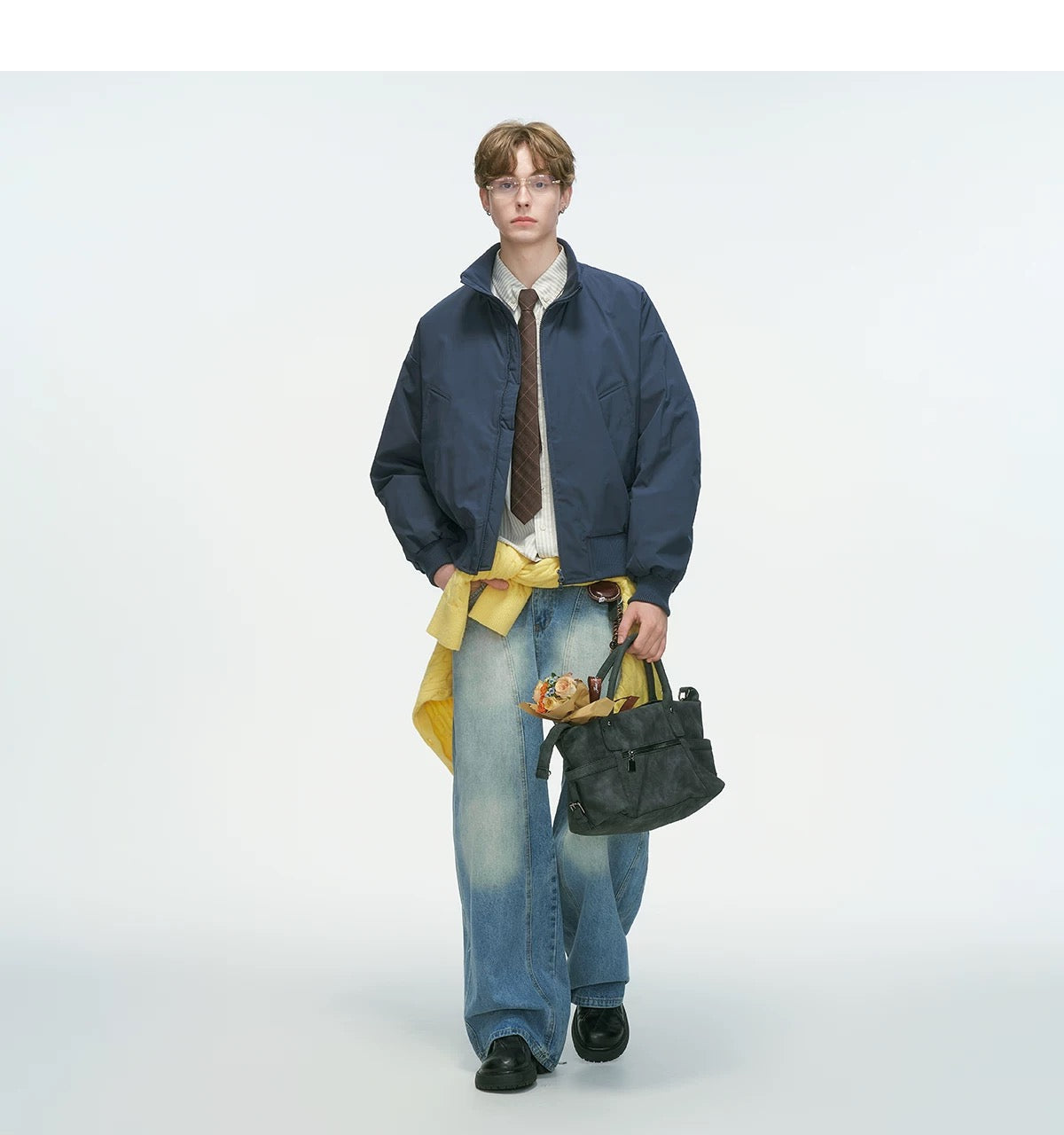 Stand Collar Down Jacket – Minimalist Warm Puffer for Winter Street Style   FE0073