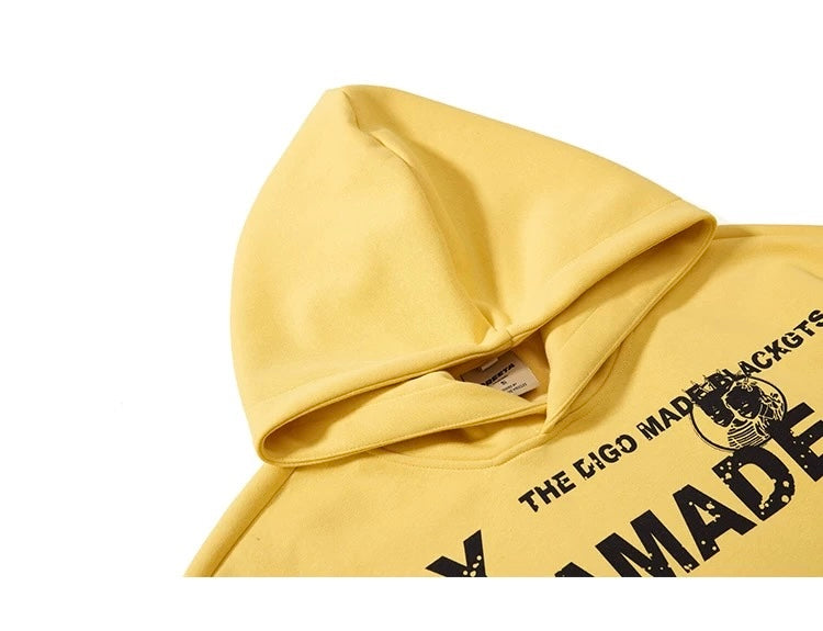 Men’s Vintage Minimalist Hoodie – American Retro Streetwear Pullover with Unique Design  FE0024