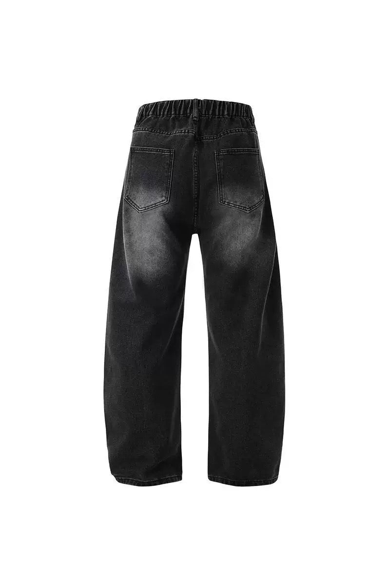 Men’s Retro Arc Panel Loose-Fit Denim Jeans FE0081