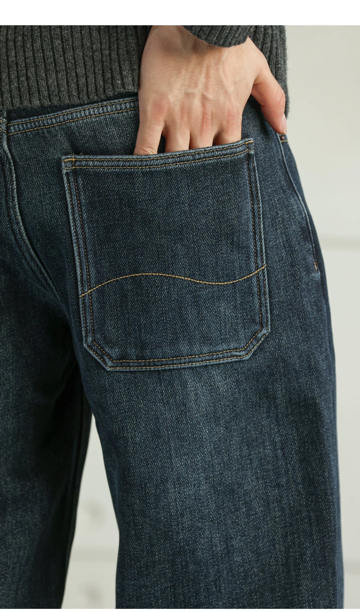 Men’s Retro American Raw Denim Jeans   FE0362