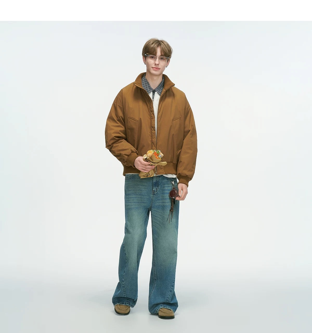 Stand Collar Down Jacket – Minimalist Warm Puffer for Winter Street Style   FE0073