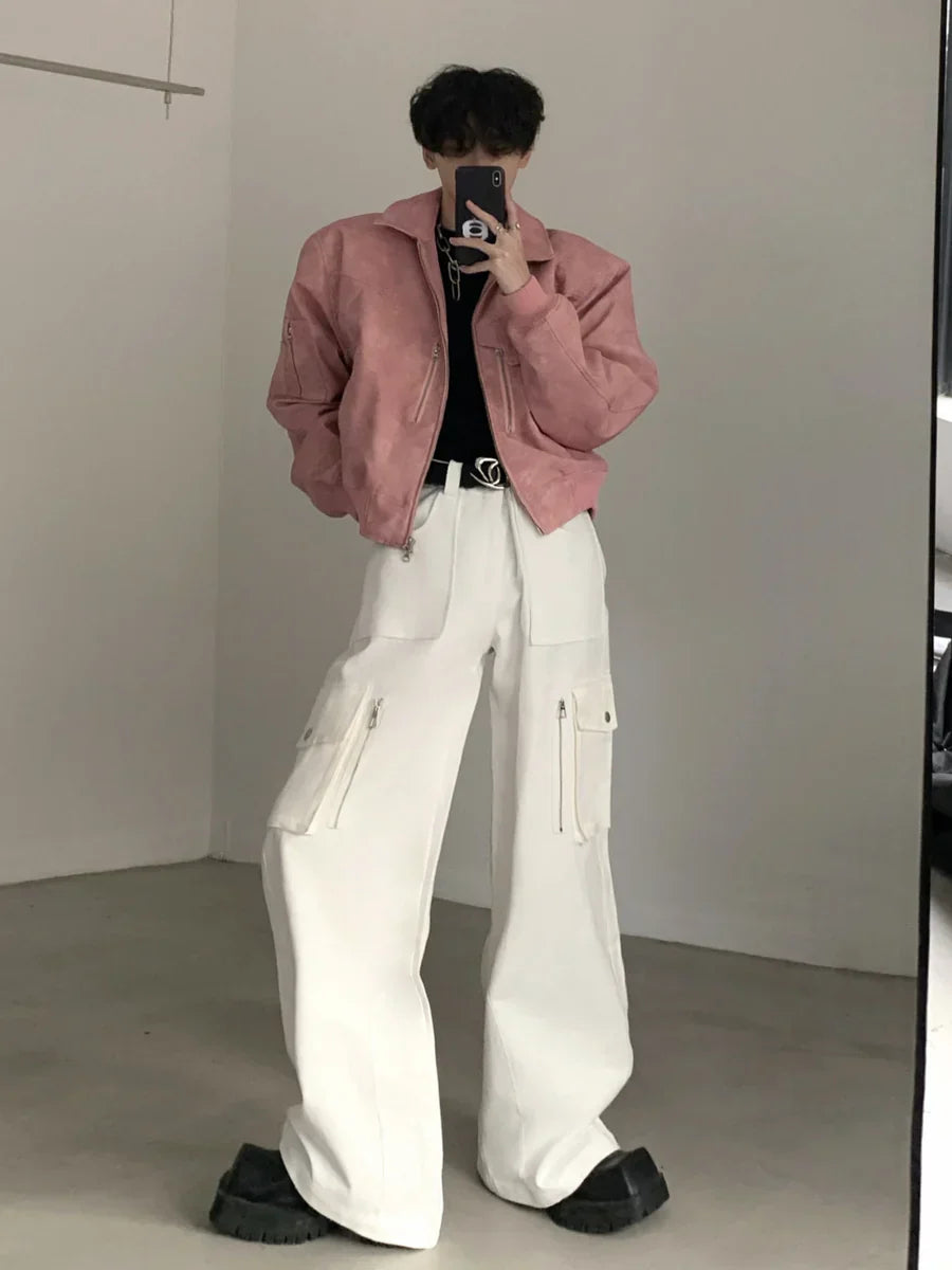 WASHED FROSTED LEATHER JACKET  FE0464