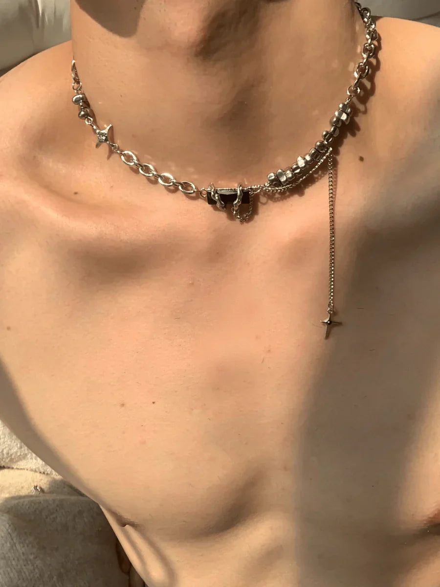 SILVER NECK CHAIN JEWELRY NECKLACE   FA111