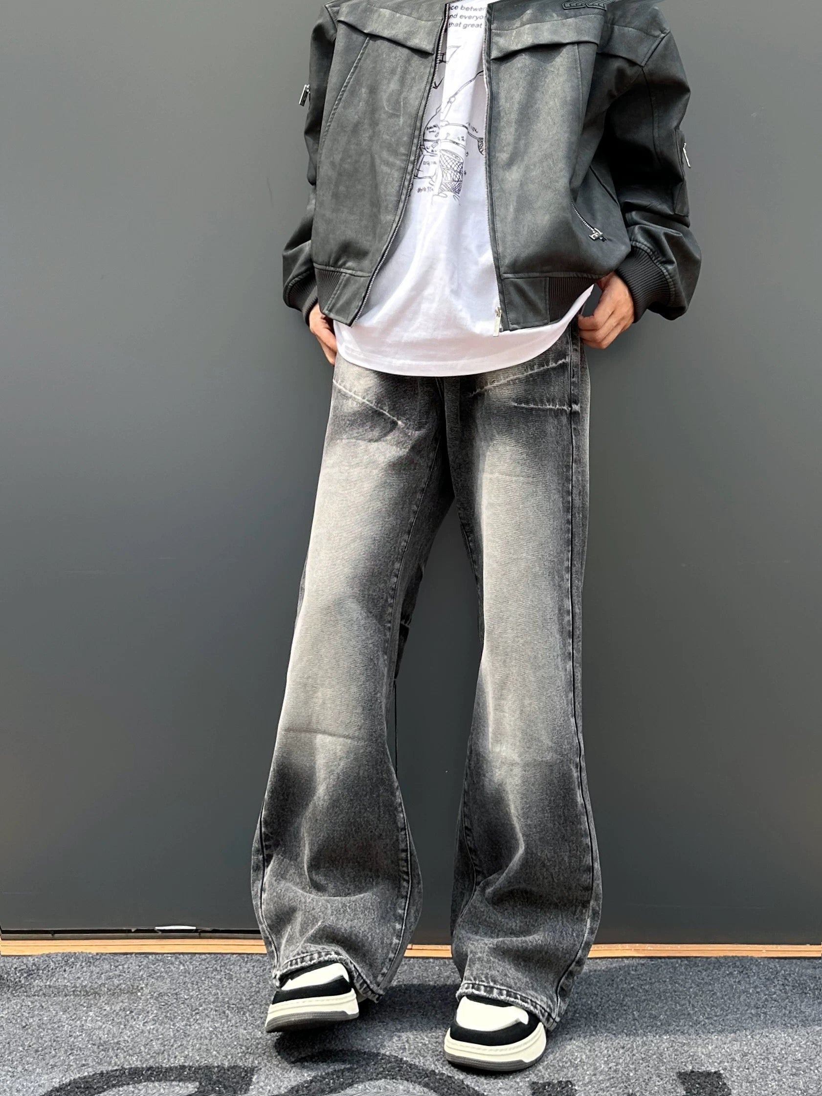 Men’s Vintage American Wide-Leg Straight Jeans  FE0332