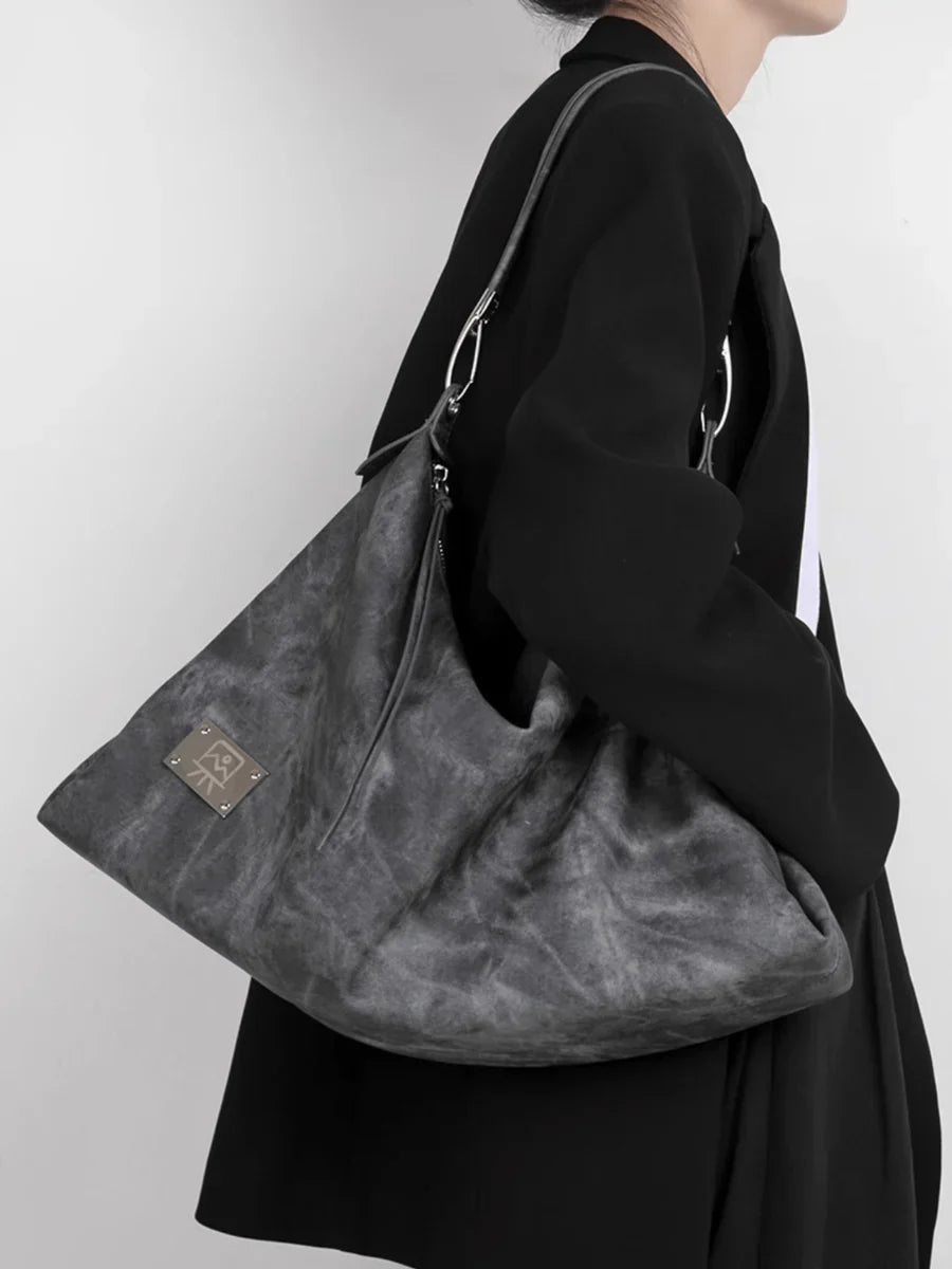 [LUCKYSTUDIO]LARGE SOFT LEATHER SHOULDER CROSSBODY BAG   FA113