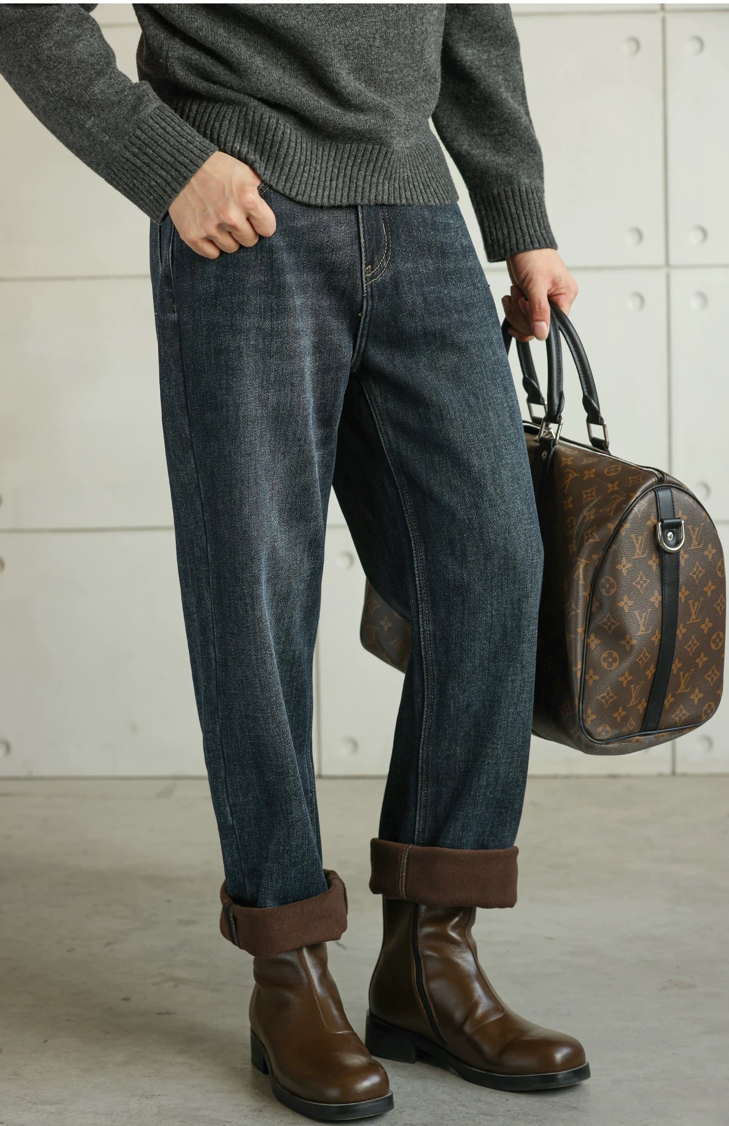 Men’s Retro American Raw Denim Jeans   FE0362