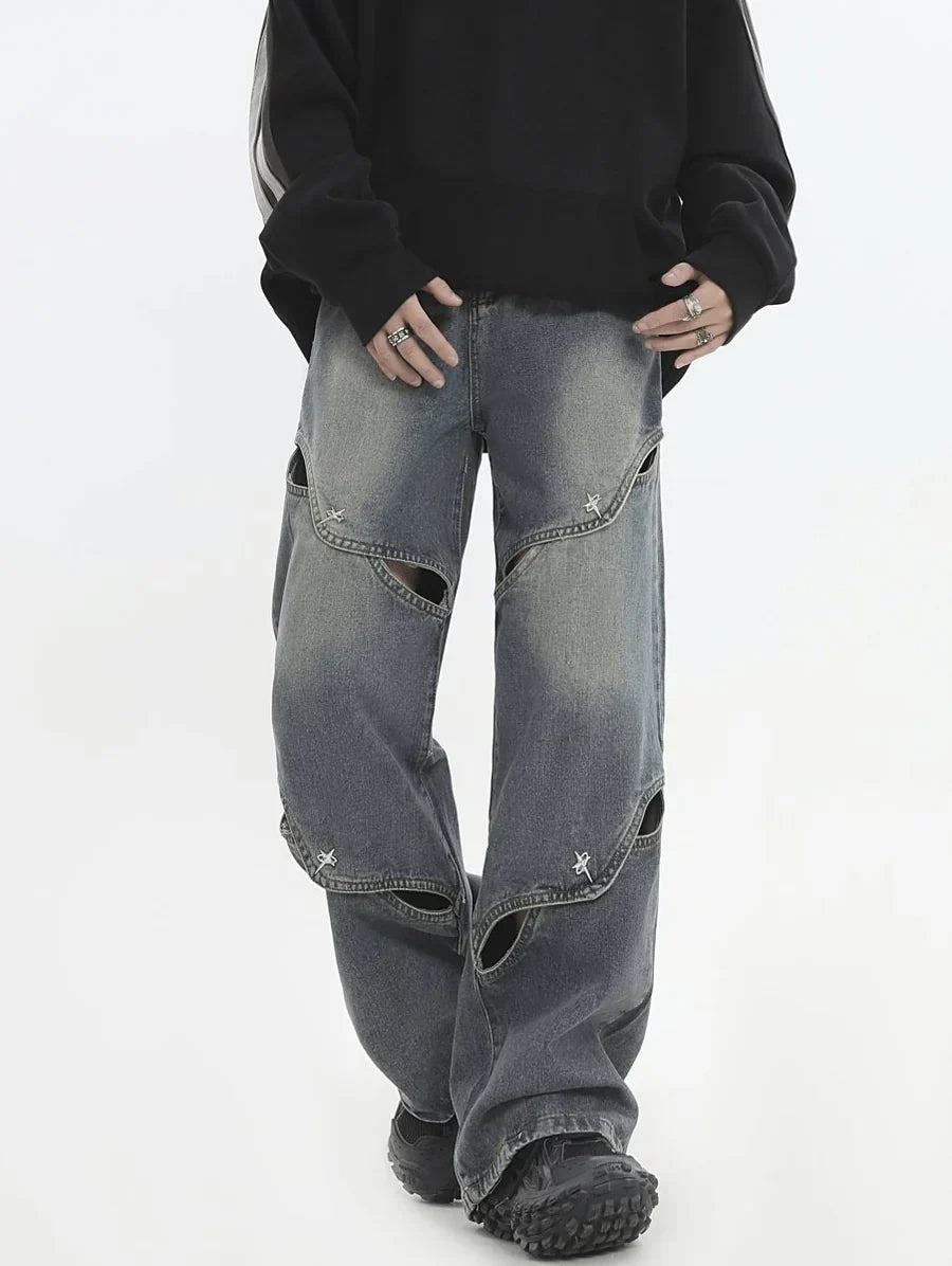 METAL HOLE BREAKING JEANS   FE0399