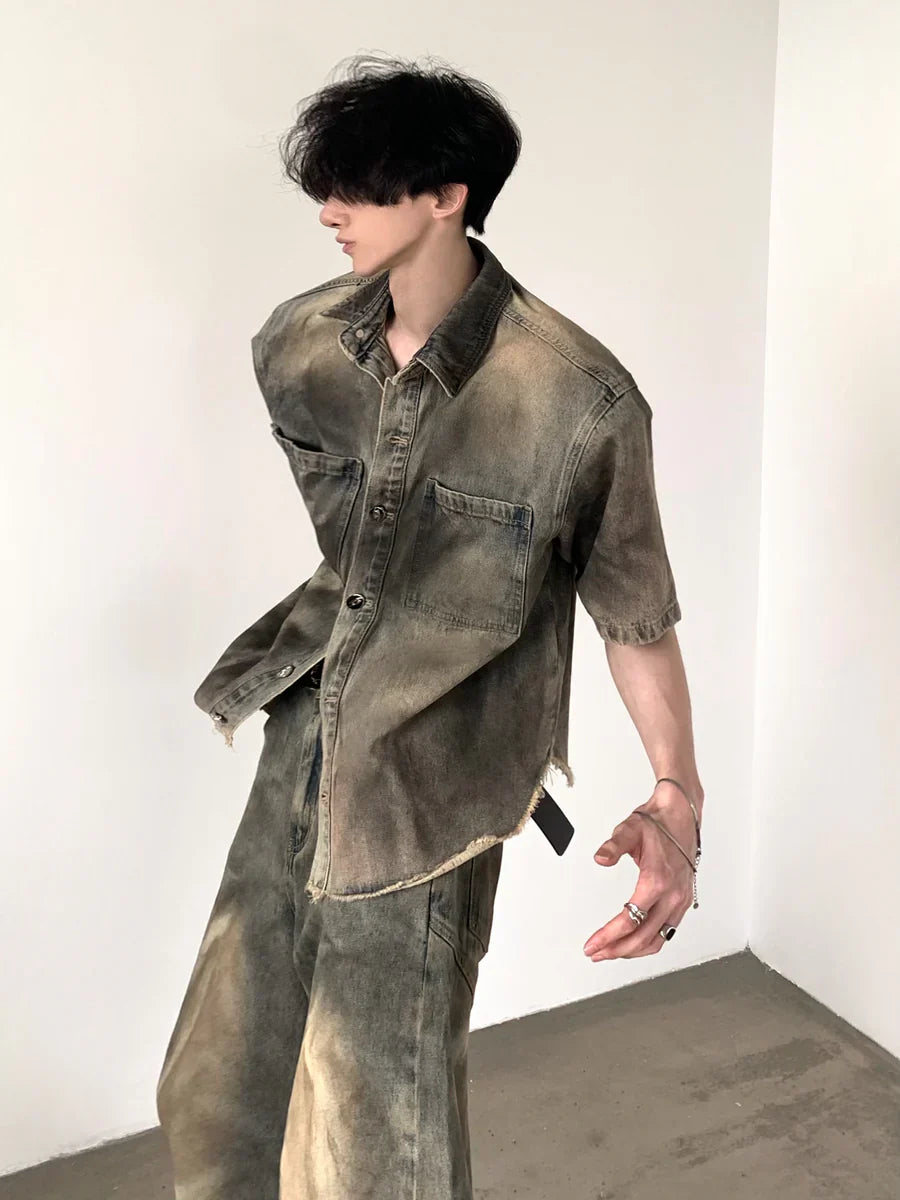 WASHED VINTAGE DENIM TOPS + BOTTOMS FE0477