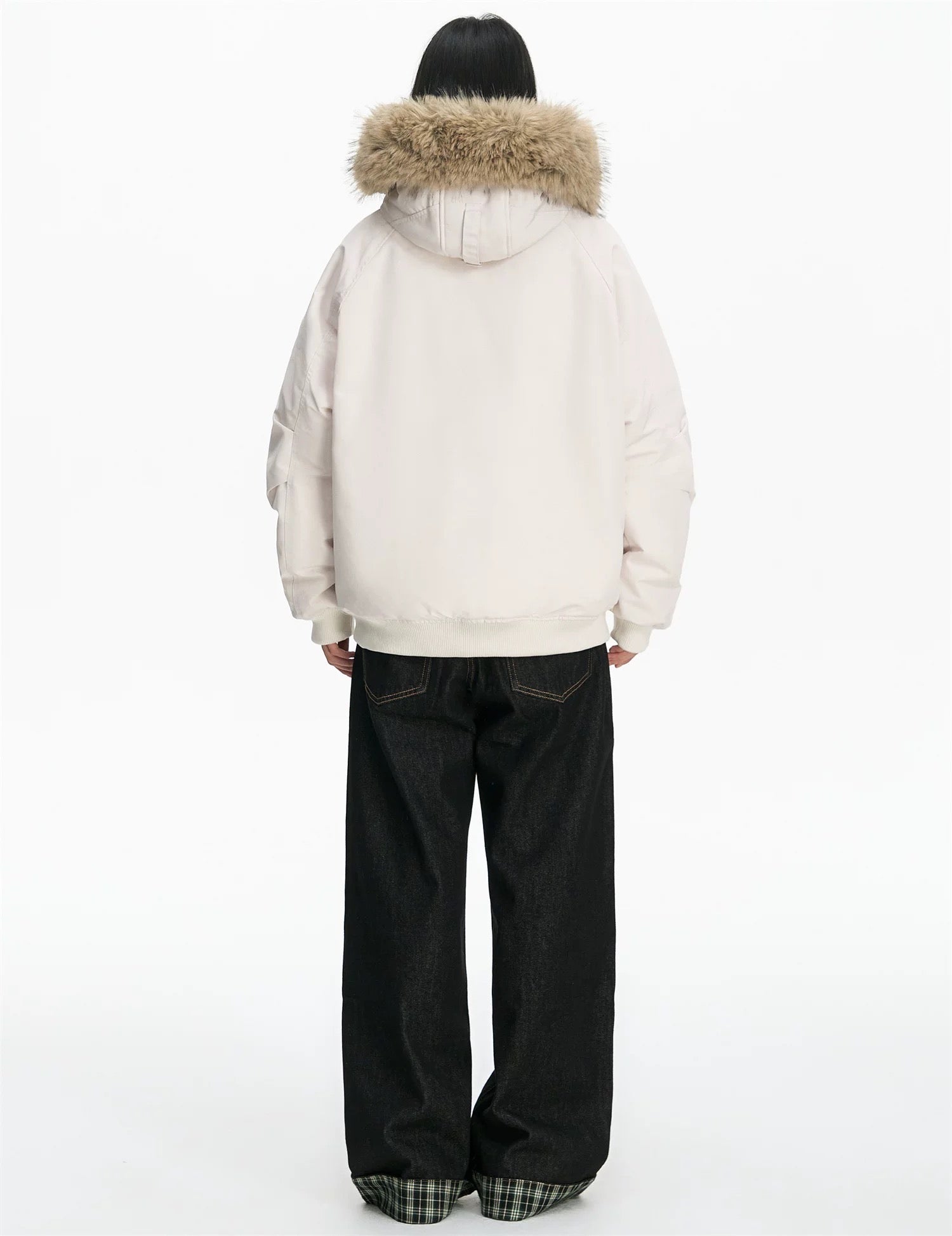 Detachable Fur Hooded Parka – Vintage American Winter Cotton Jacket  FE0345
