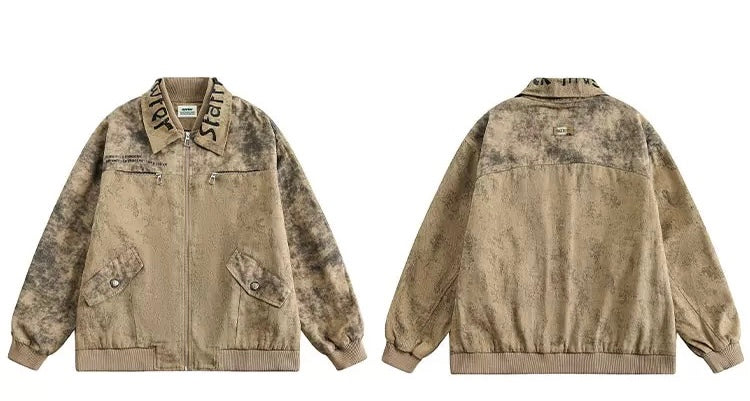 Men’s Vintage American Paint-Splatter Workwear Jacket  FE0330