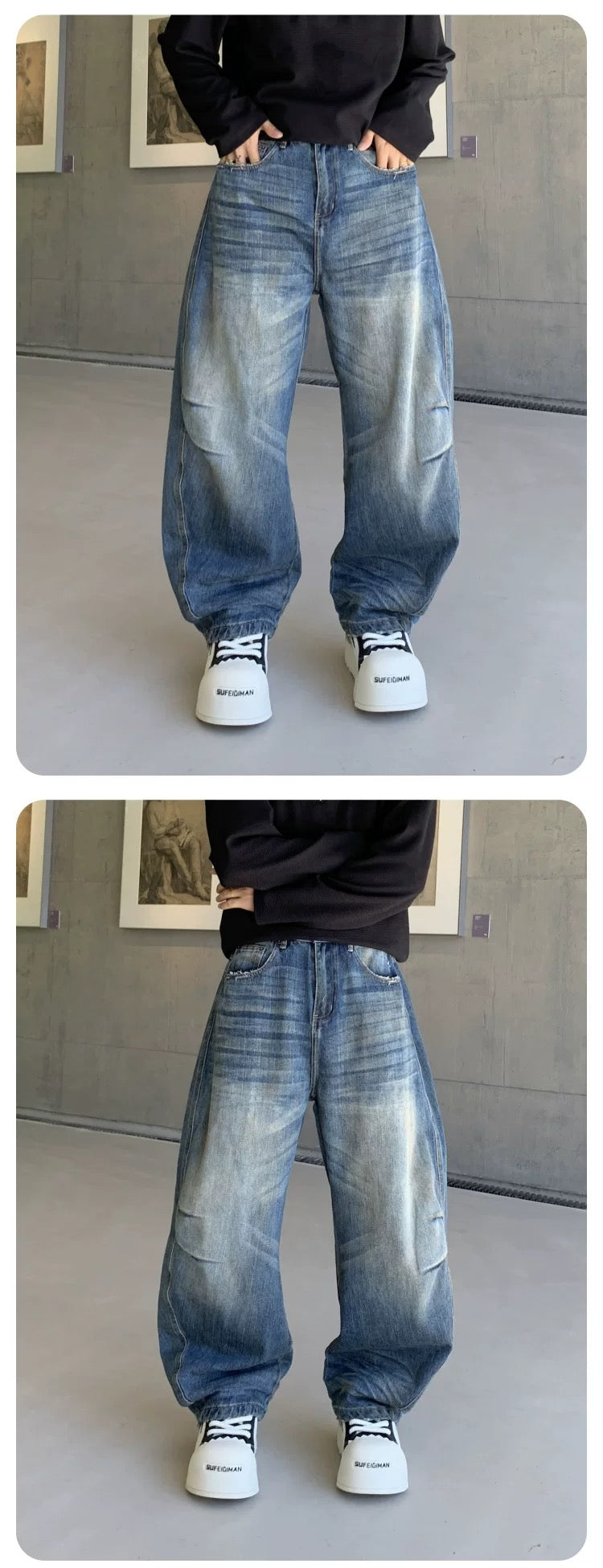 Men’s American Vintage Wide-Leg Jeans   FE0098