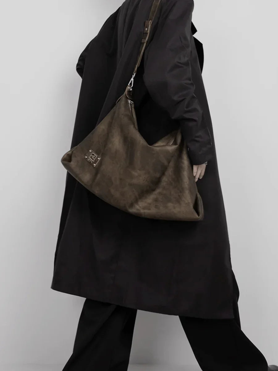 [LUCKYSTUDIO]LARGE SOFT LEATHER SHOULDER CROSSBODY BAG   FA113