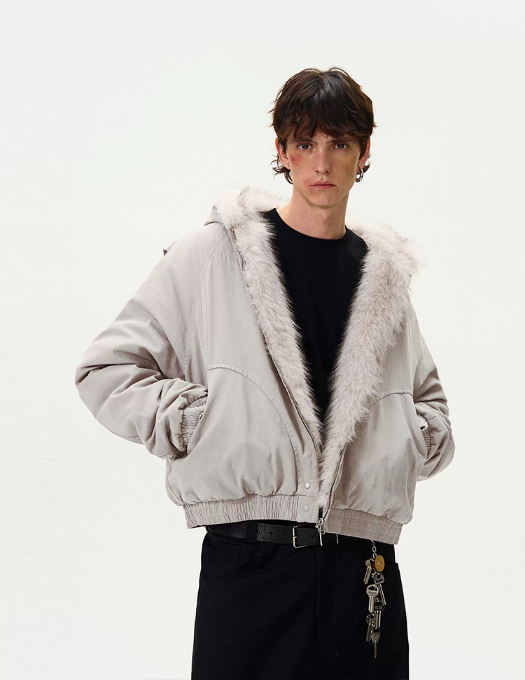 American Vintage Deconstructed Fleece-Lined Jacket – Retro Streetwear Outerwear FE0067
