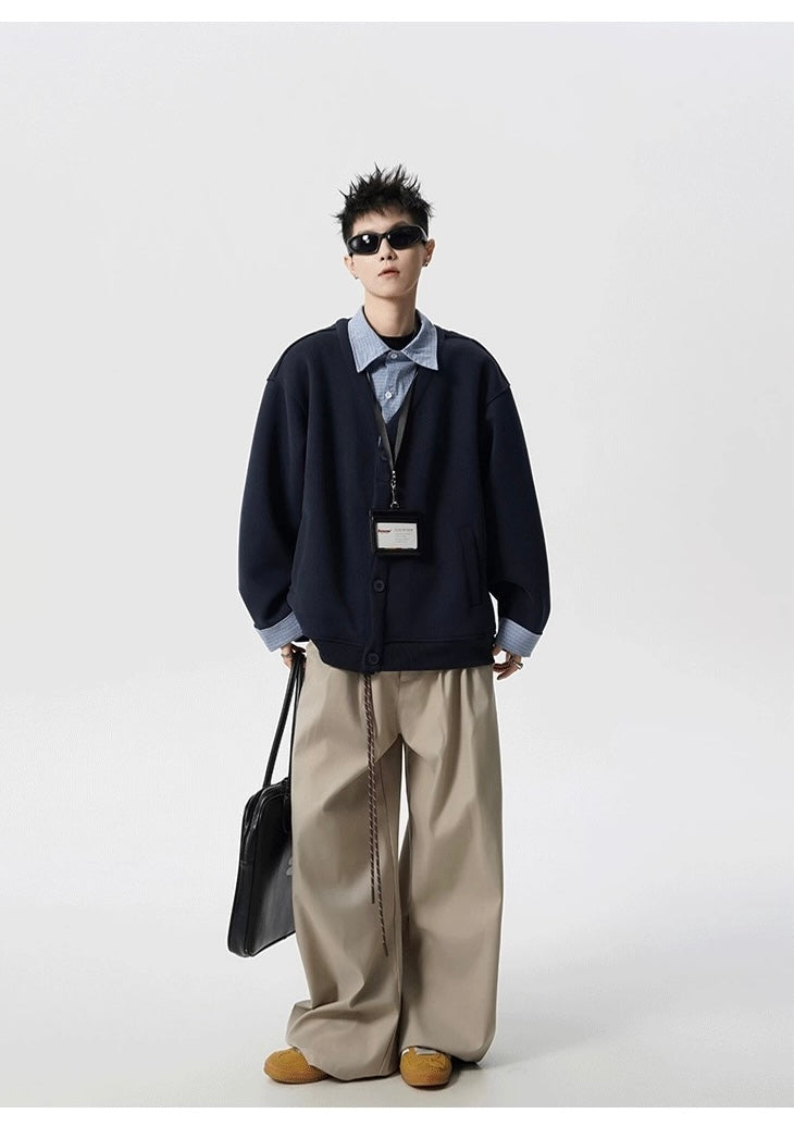 Relaxed Vintage Streetwear Sweater Jacket  FE0320