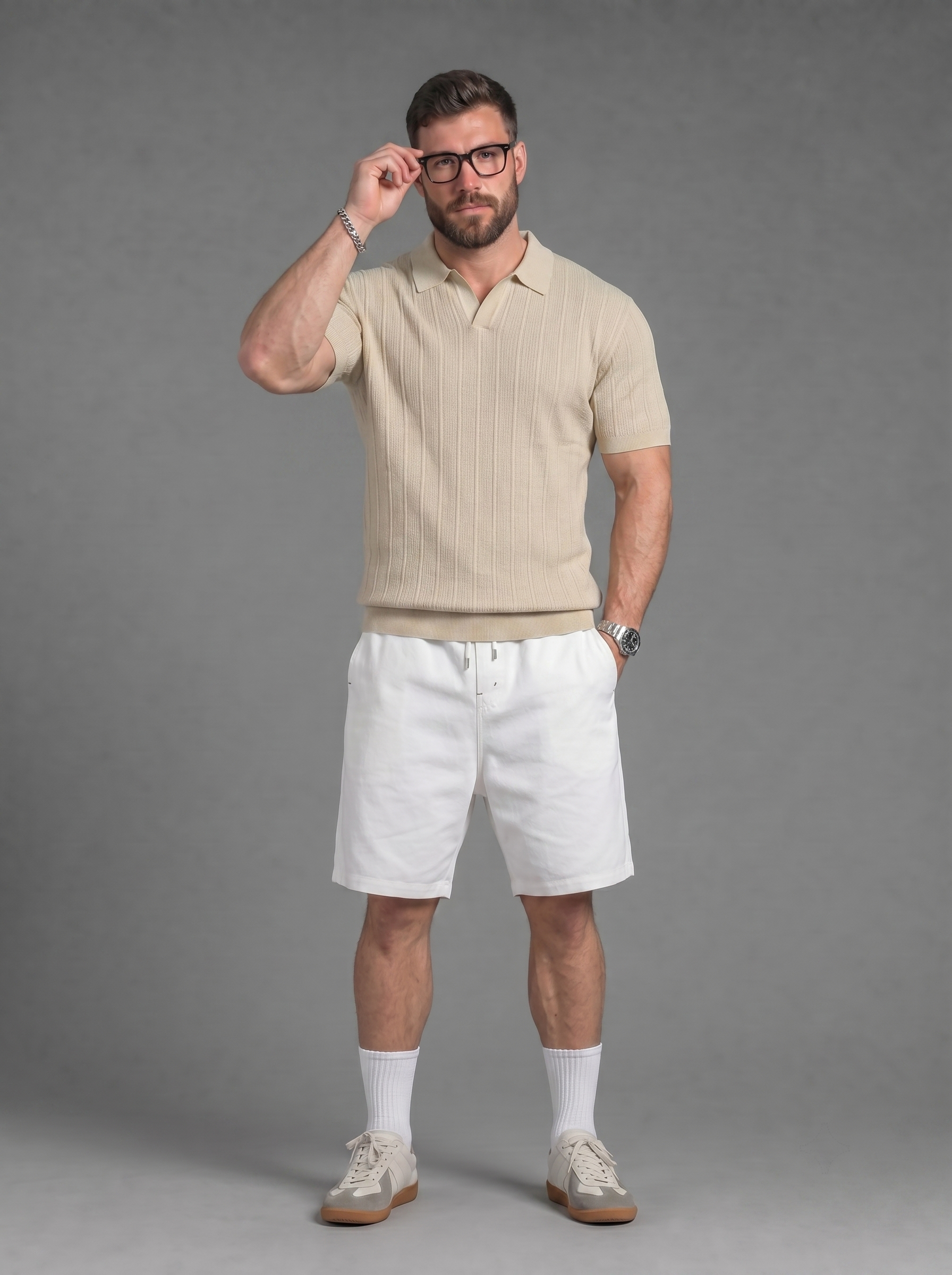Men's Stretch Knit Polo Shirt - Short Sleeve Casual Knit Tee FE0715