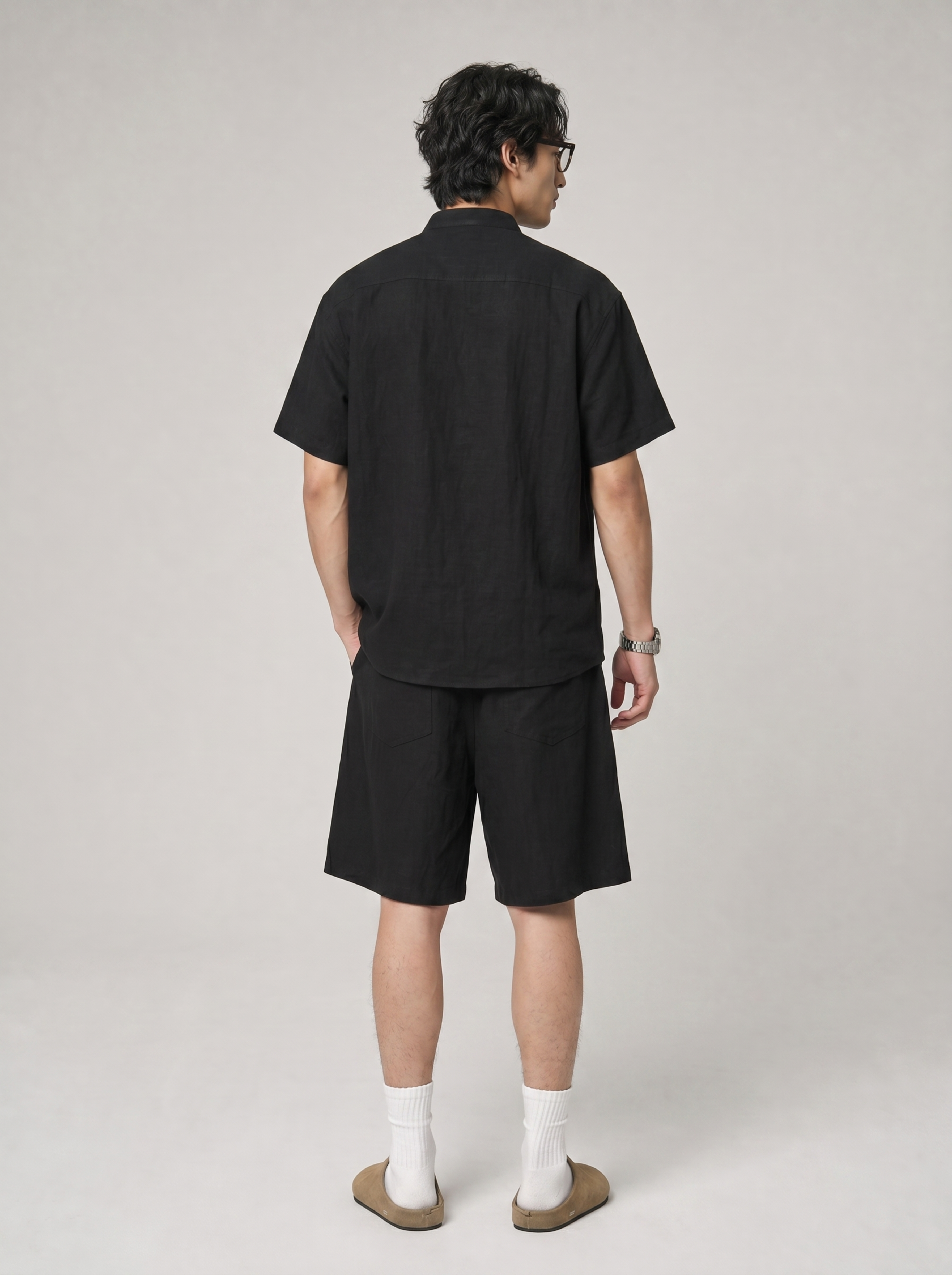 Men's Resort Wear Set - Lyocell Short Sleeve Vacation Outfit FE0716