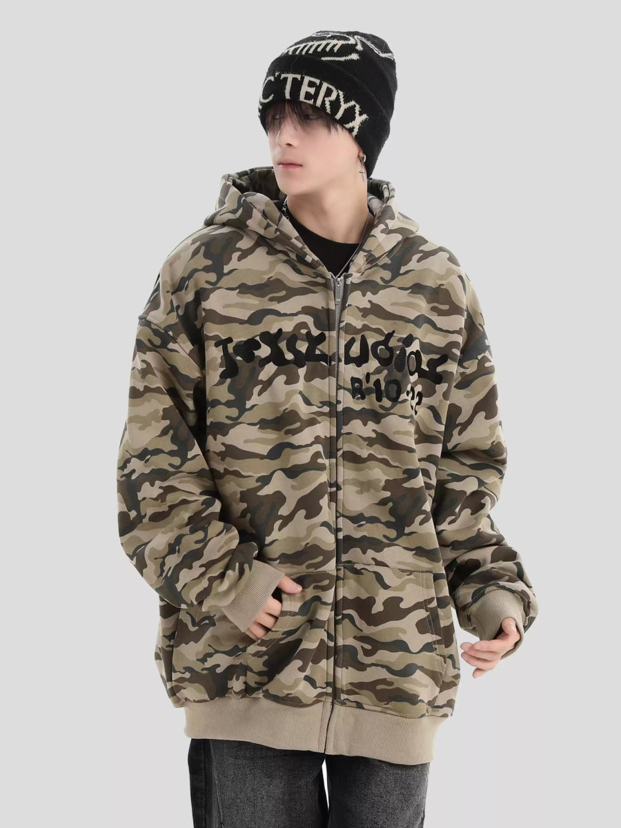 [INSstudios] FULL PRINT CAMOUFLAGE JACKET FE0483