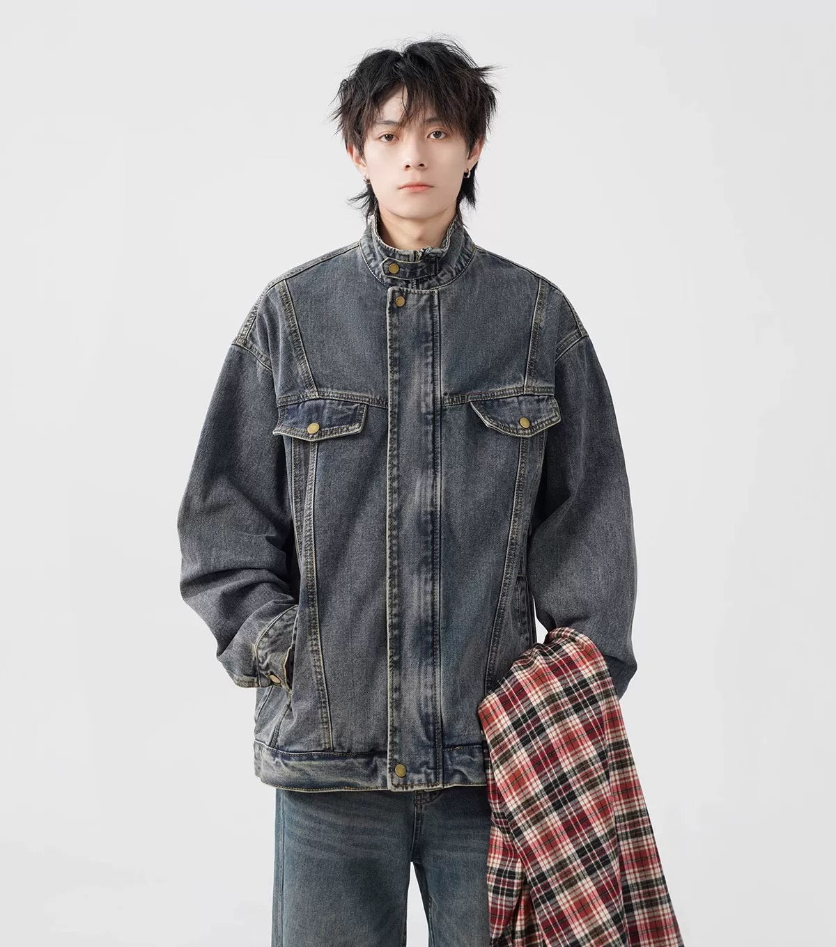Men’s Vintage Washed Denim Jacket  FE0322