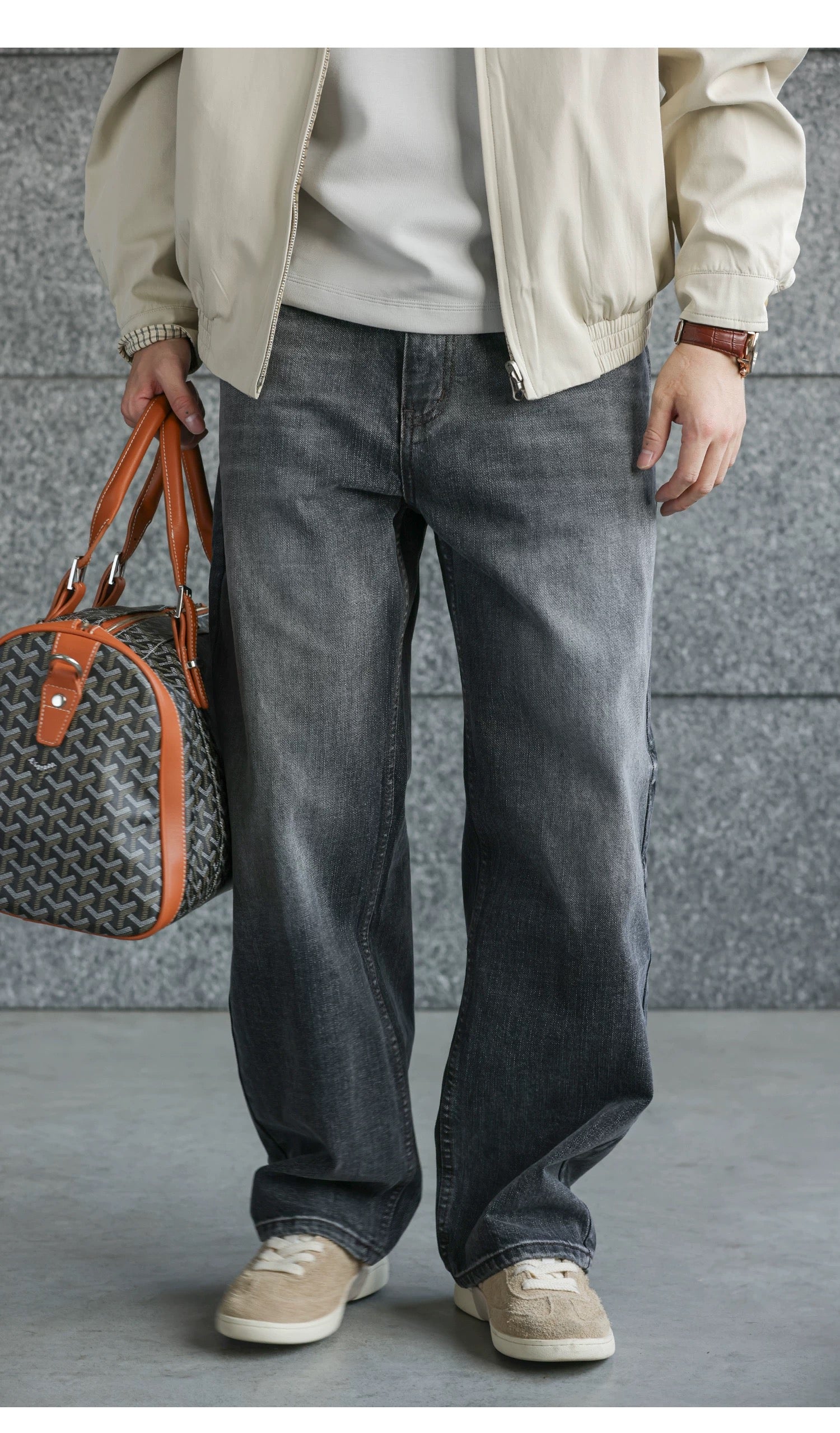 Men’s Retro American Raw Denim Jeans  FE0361