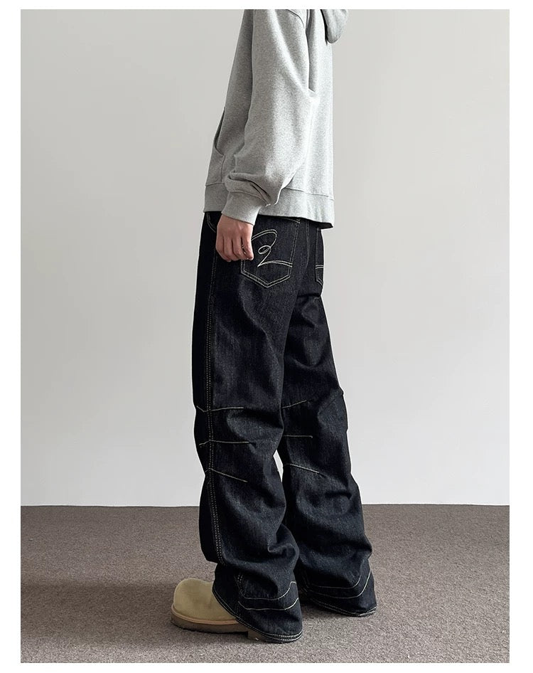 Men’s American Vintage Wide-Leg Denim Jeans FE0382