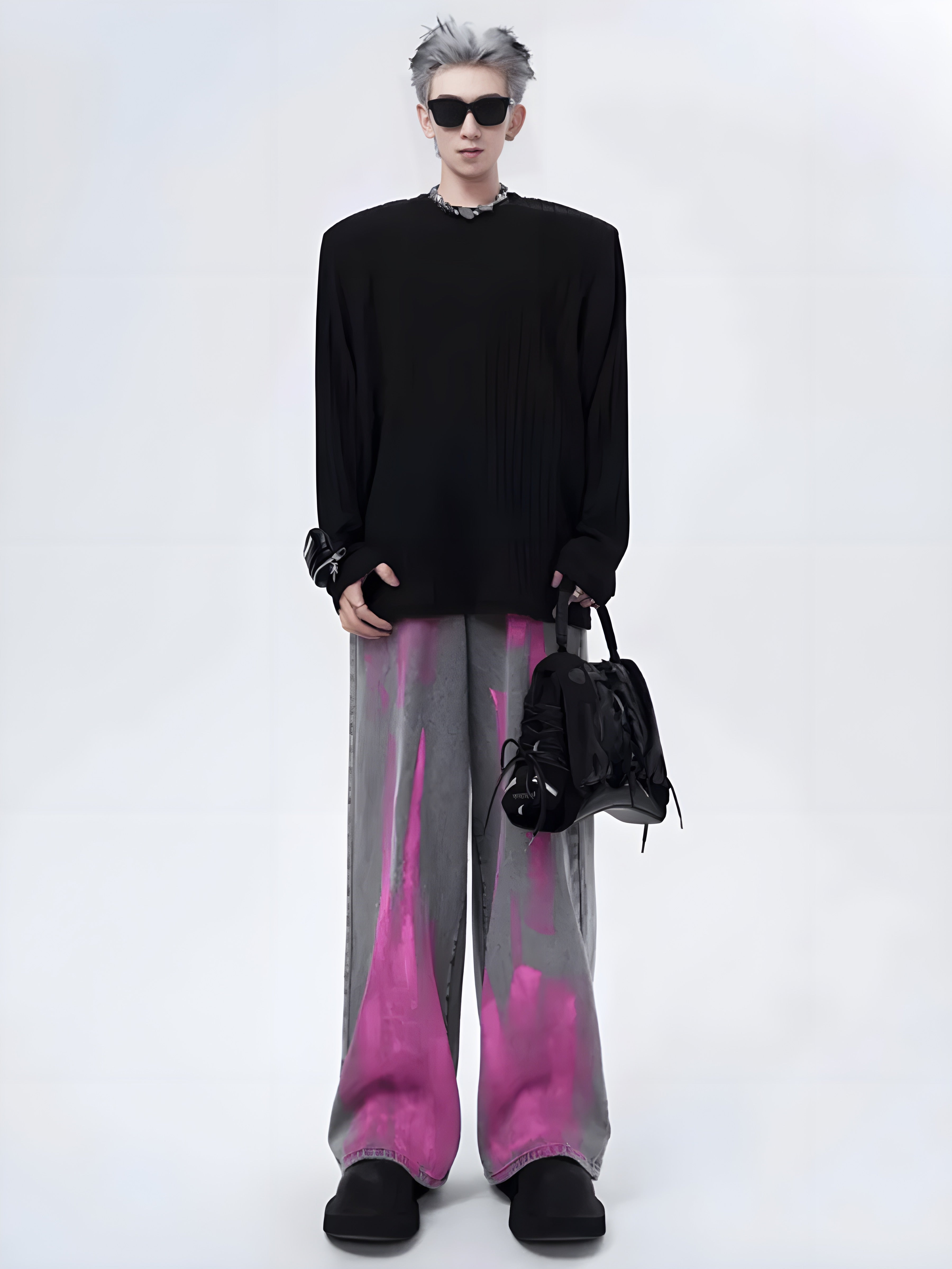 A-TYPE SMOKE GRAY FLOOR MOPPING PANTS FE0406