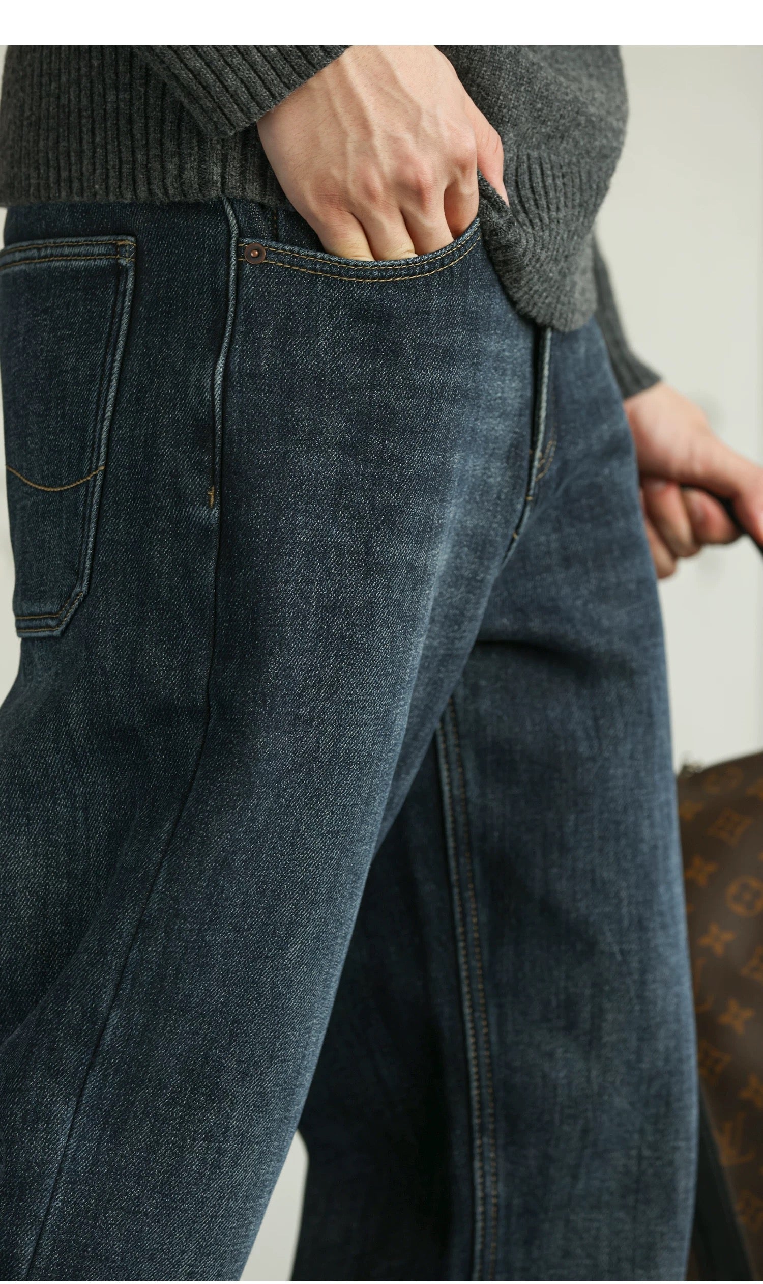 Men’s Retro American Raw Denim Jeans   FE0362