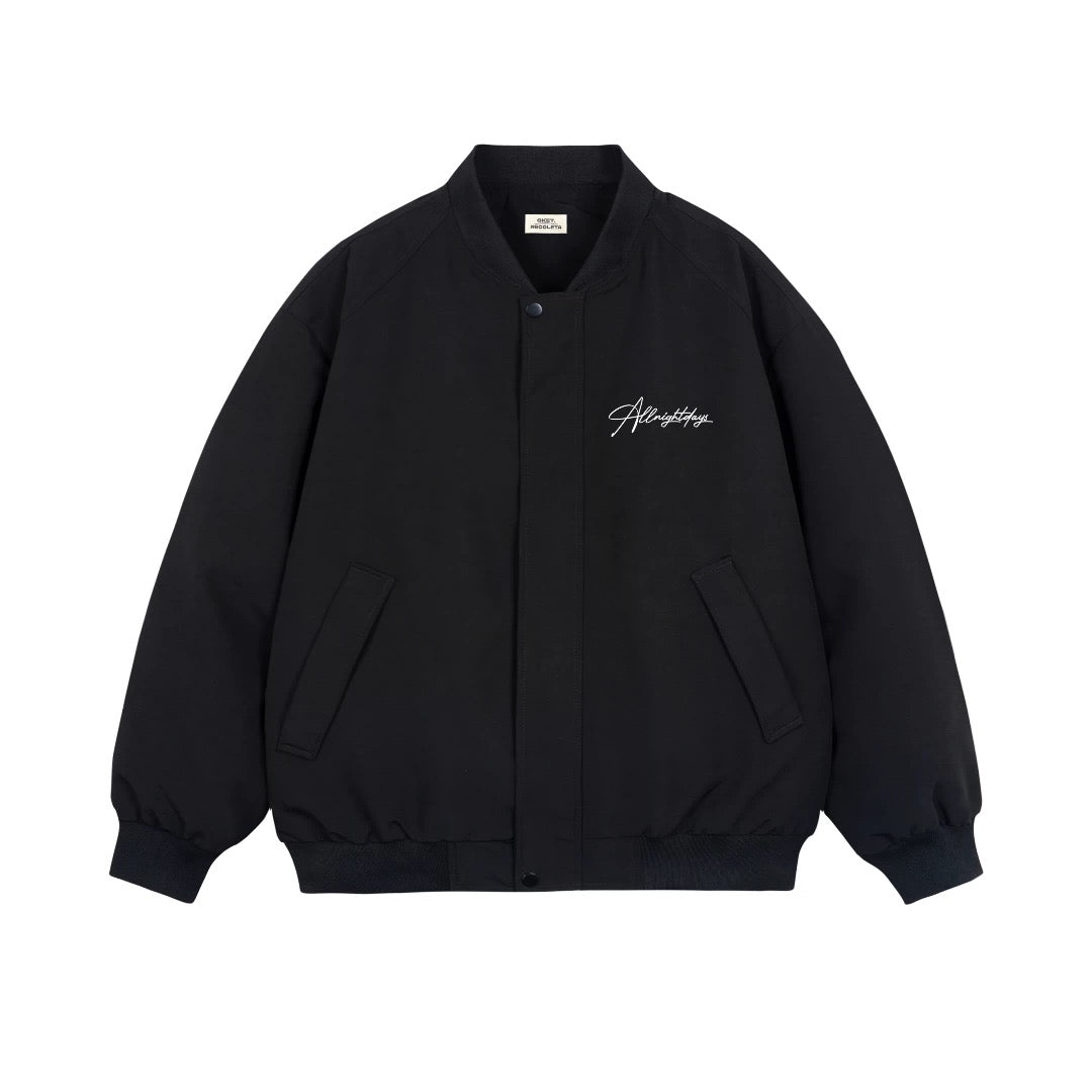 Men’s Vintage Letterman Bomber Jacket – American High Street Embroidered Varsity Outerwear    FE0023
