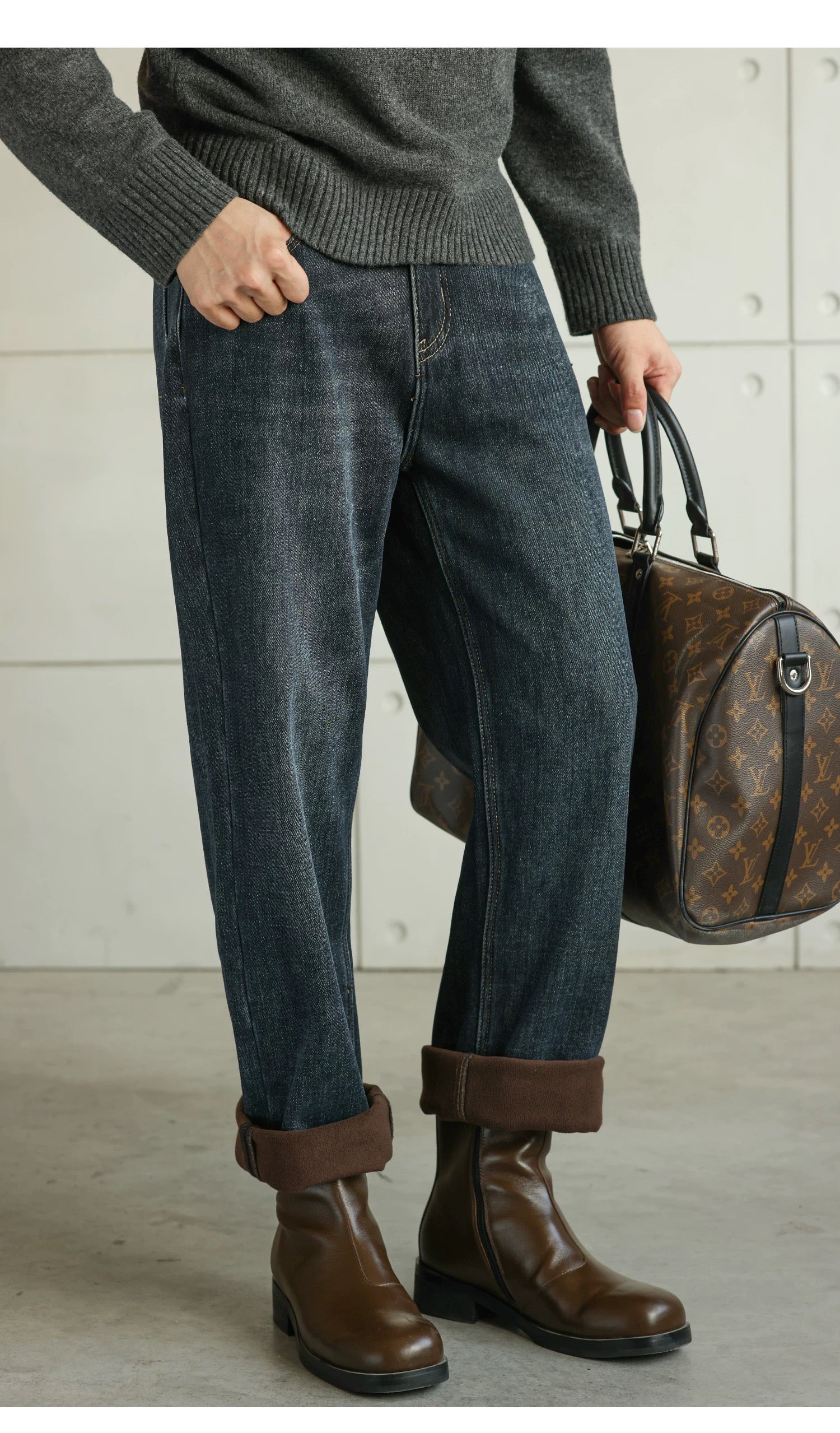 Men’s Retro American Raw Denim Jeans   FE0362