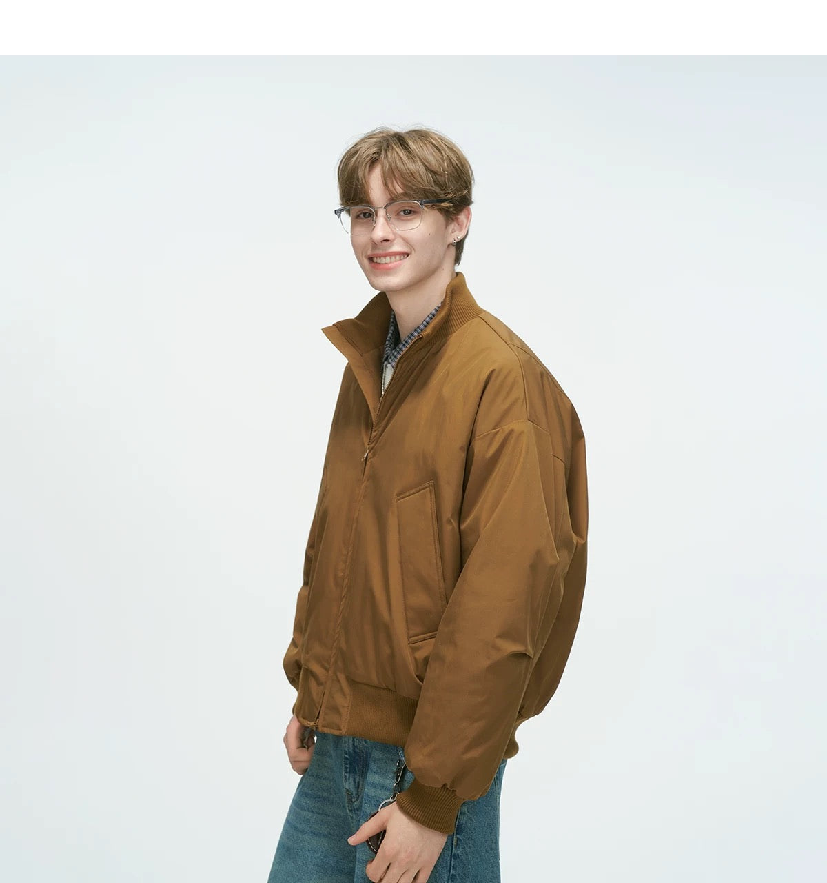 Stand Collar Down Jacket – Minimalist Warm Puffer for Winter Street Style   FE0073