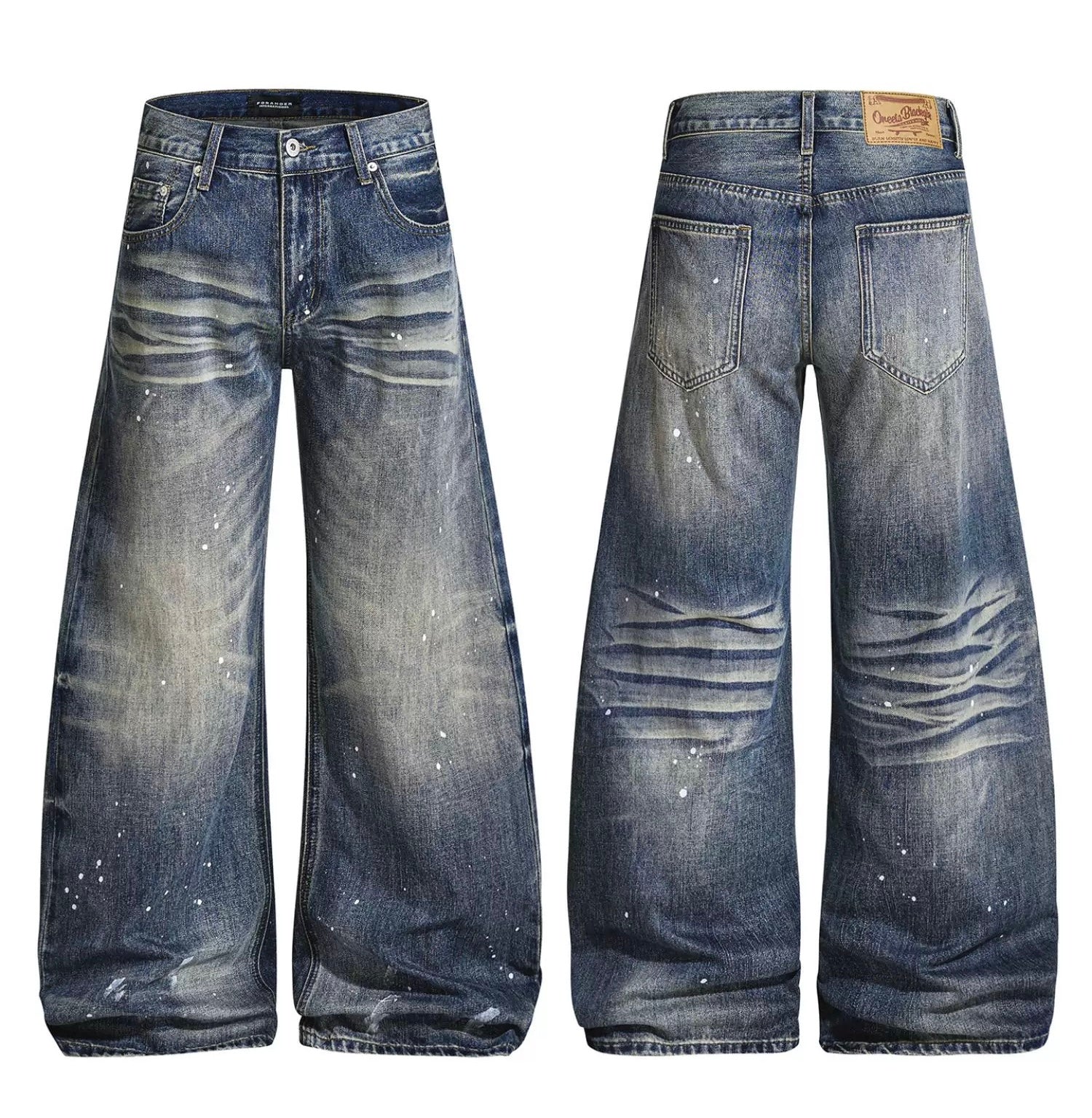 Men’s American Washed Splatter Blade-Cut Jeans  FE0341
