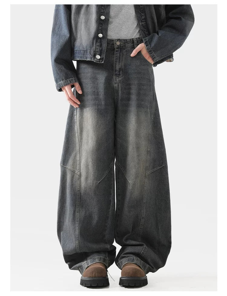 American Retro Wide-Leg Denim Pants  FE0307