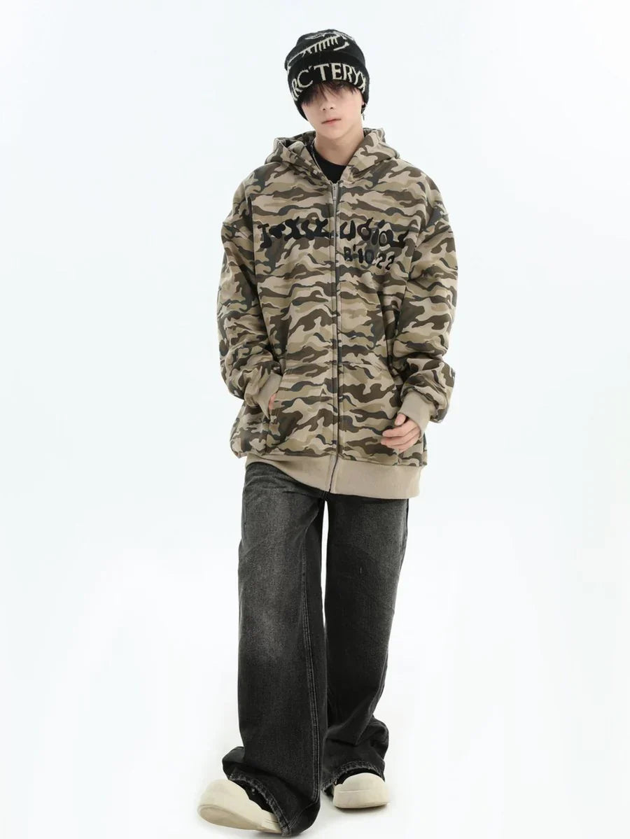 [INSstudios] FULL PRINT CAMOUFLAGE JACKET FE0483