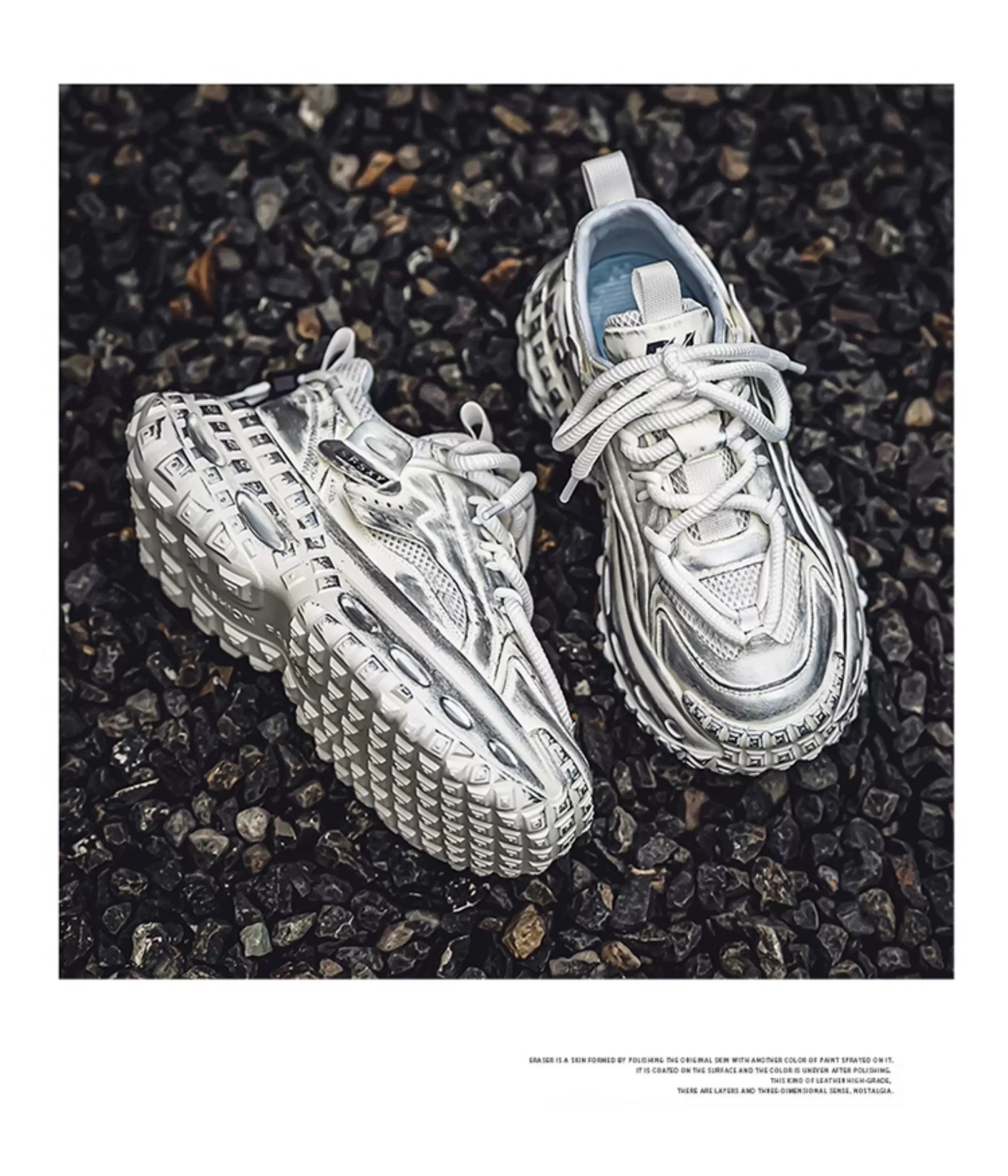 Men’s 2025 New Chunky Sneakers Tire Sole Platform Dad Shoes Fashion Street Style Casual Running ShoesS0016