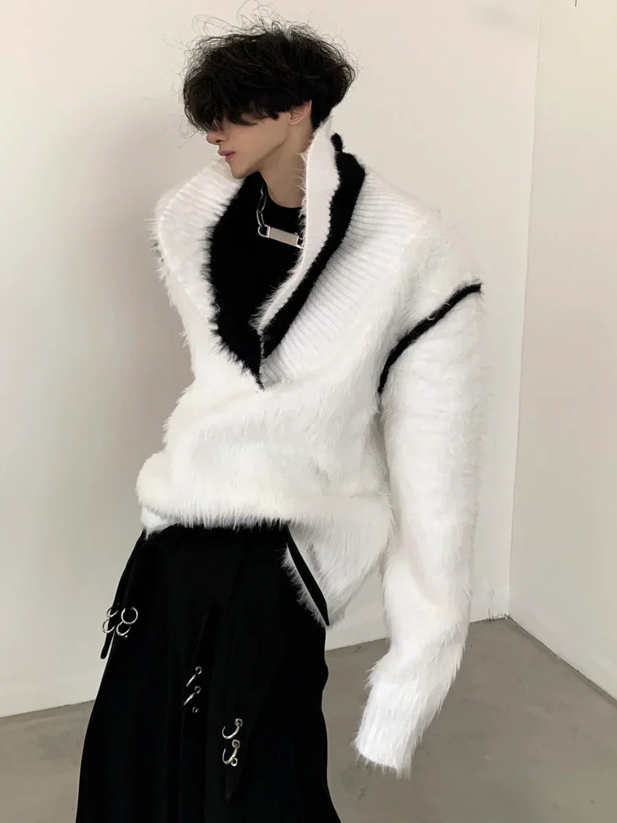[AUTUMNWIND] DESIGN LOOSE V-NECK KNIT SWEATER  FE0648