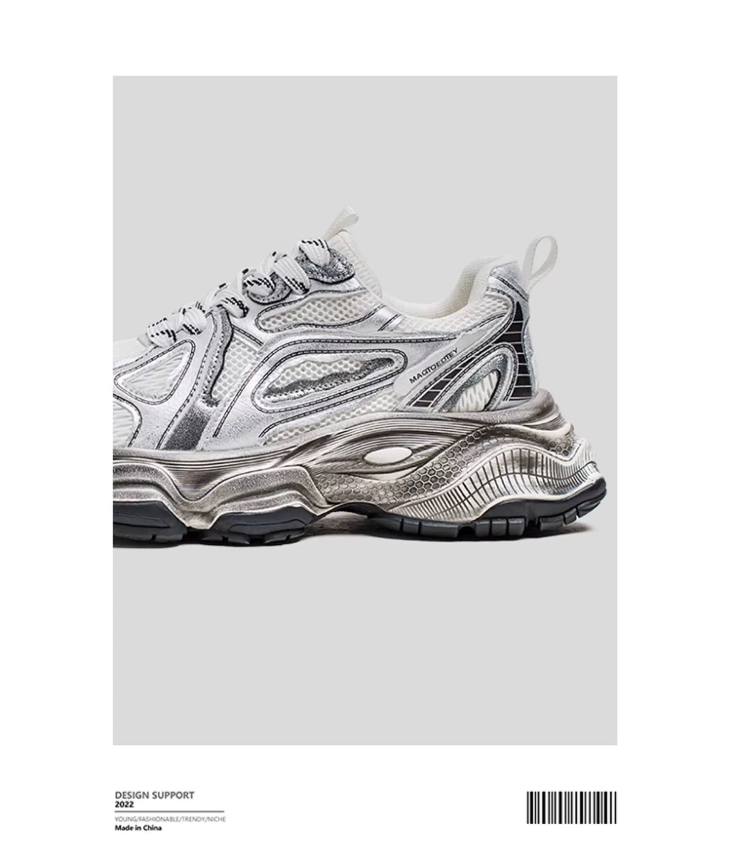 Men’s Retro Chunky Sneakers Casual Fashion Dad Shoes Soft Sole Trendy Running Shoes S0015